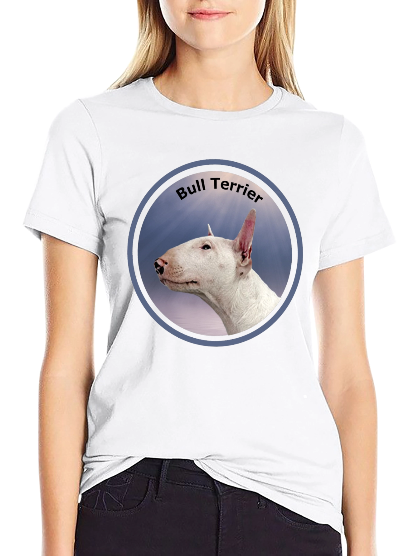 Black Bull Terrier Portrait Graphic T-Shirt view 9