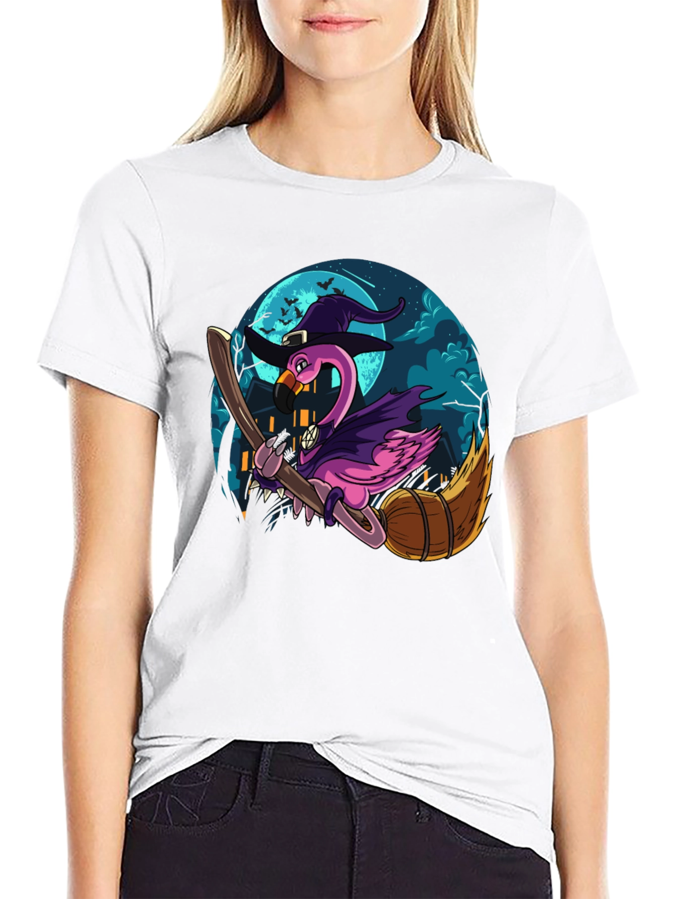 Black Witch Flamingo Graphic Tee view 9