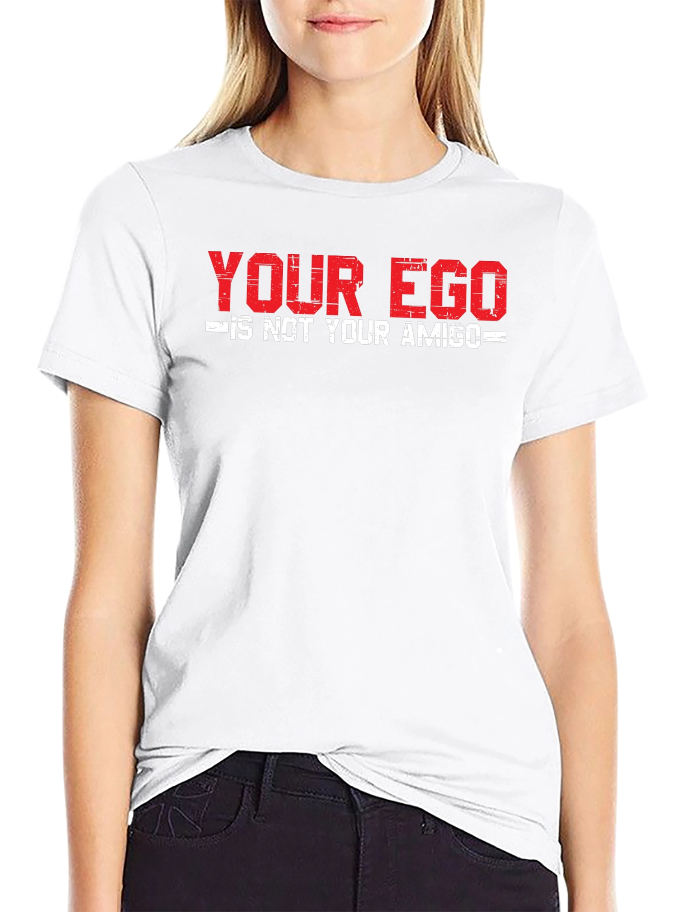 Black Your Ego is Not Your Amigo Graphic Tee view 9