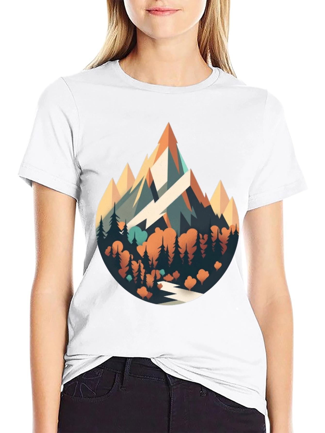 Black Mountainscape Graphic Tee - Nature Adventure Shirt view 9
