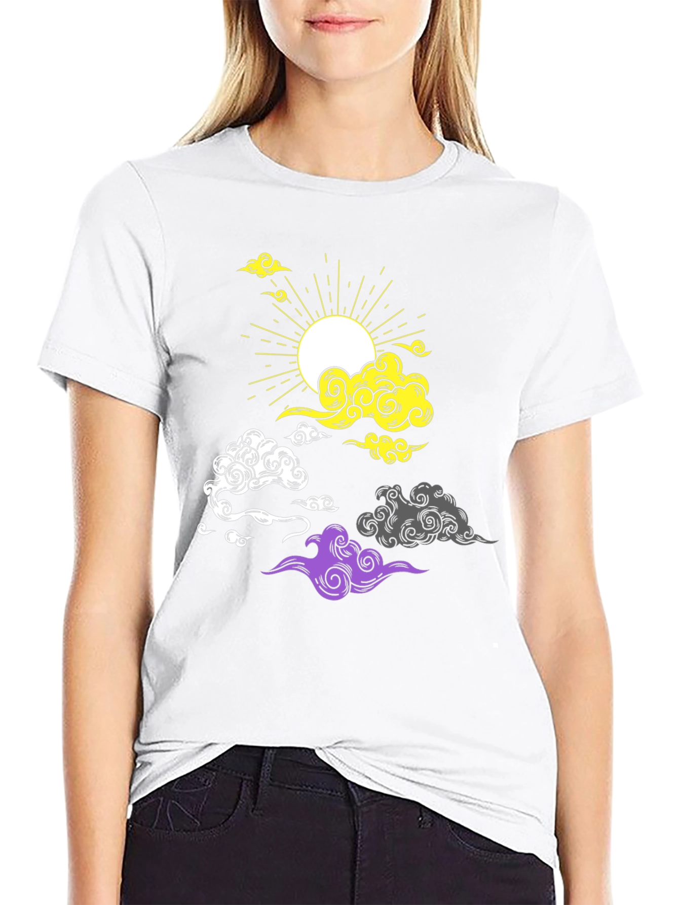 Black Nonbinary Pride Cloud T-Shirt view 9
