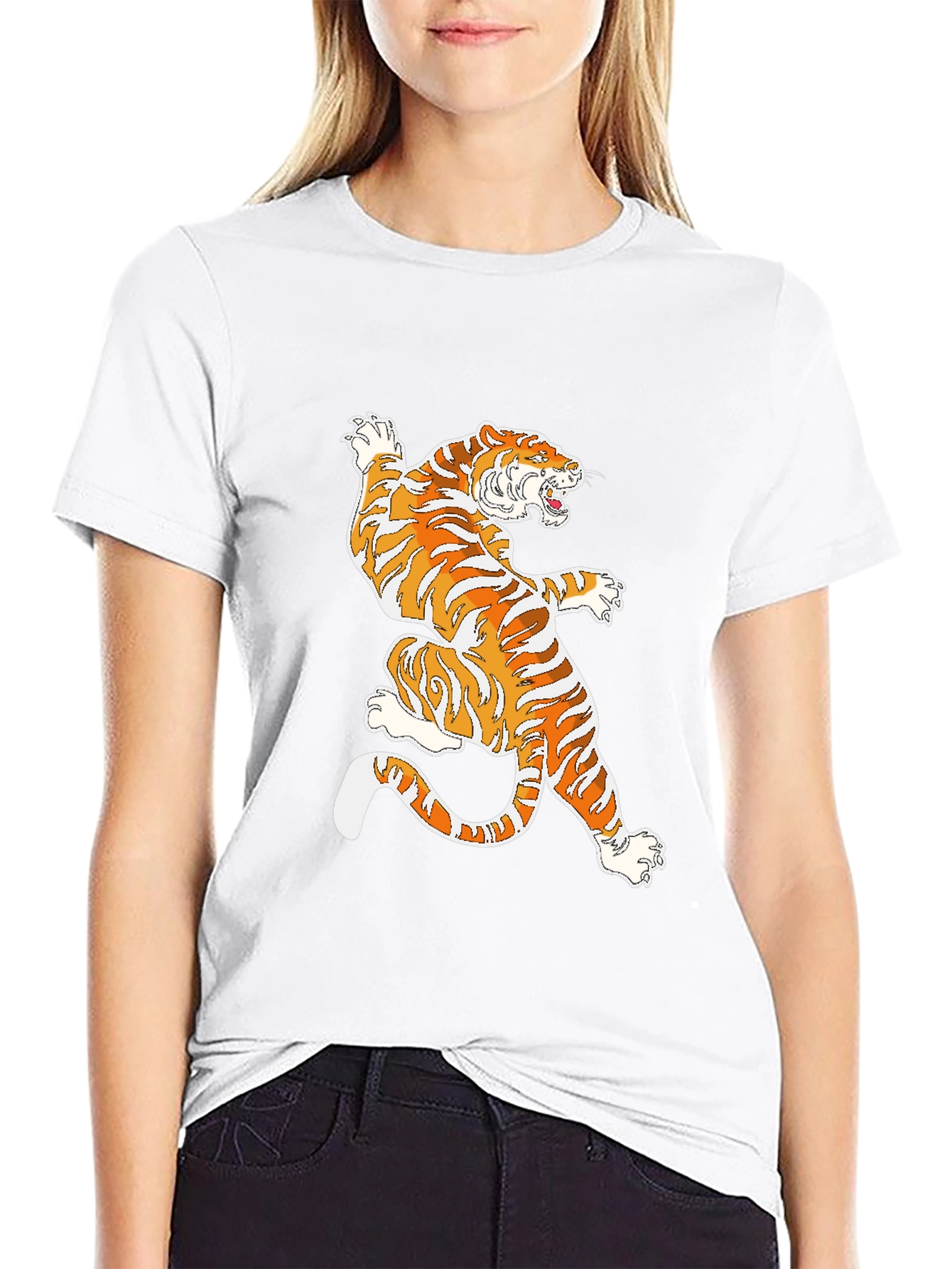 Black Tiger Graphic Black T-Shirt view 9