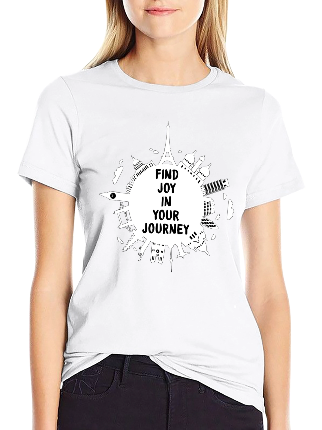Black Travel Inspired Graphic Tee - Find Joy In Your Journey view 9