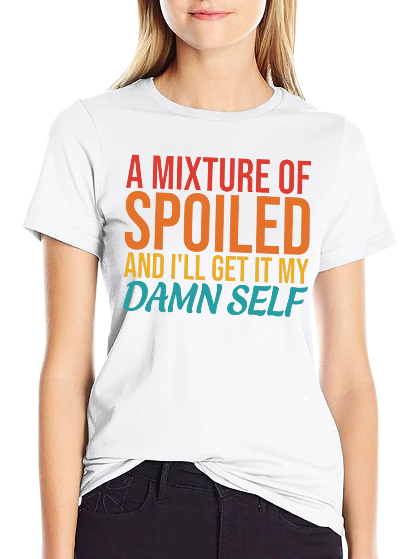 Black Spoiled, I'll Get It Myself Graphic Tee view 9