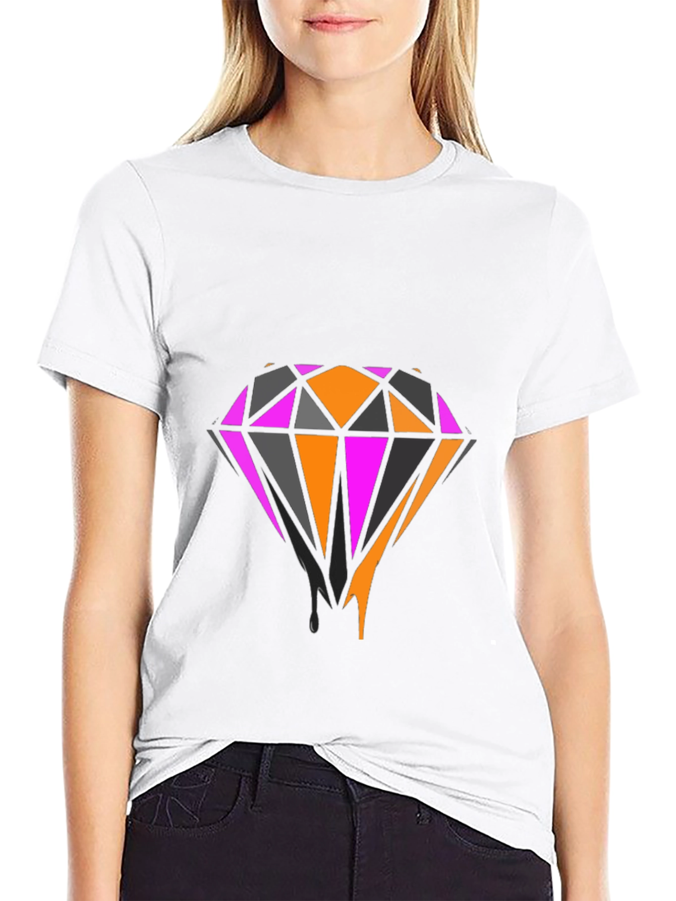 Black Bold Diamond Graphic Tee - Black view 9