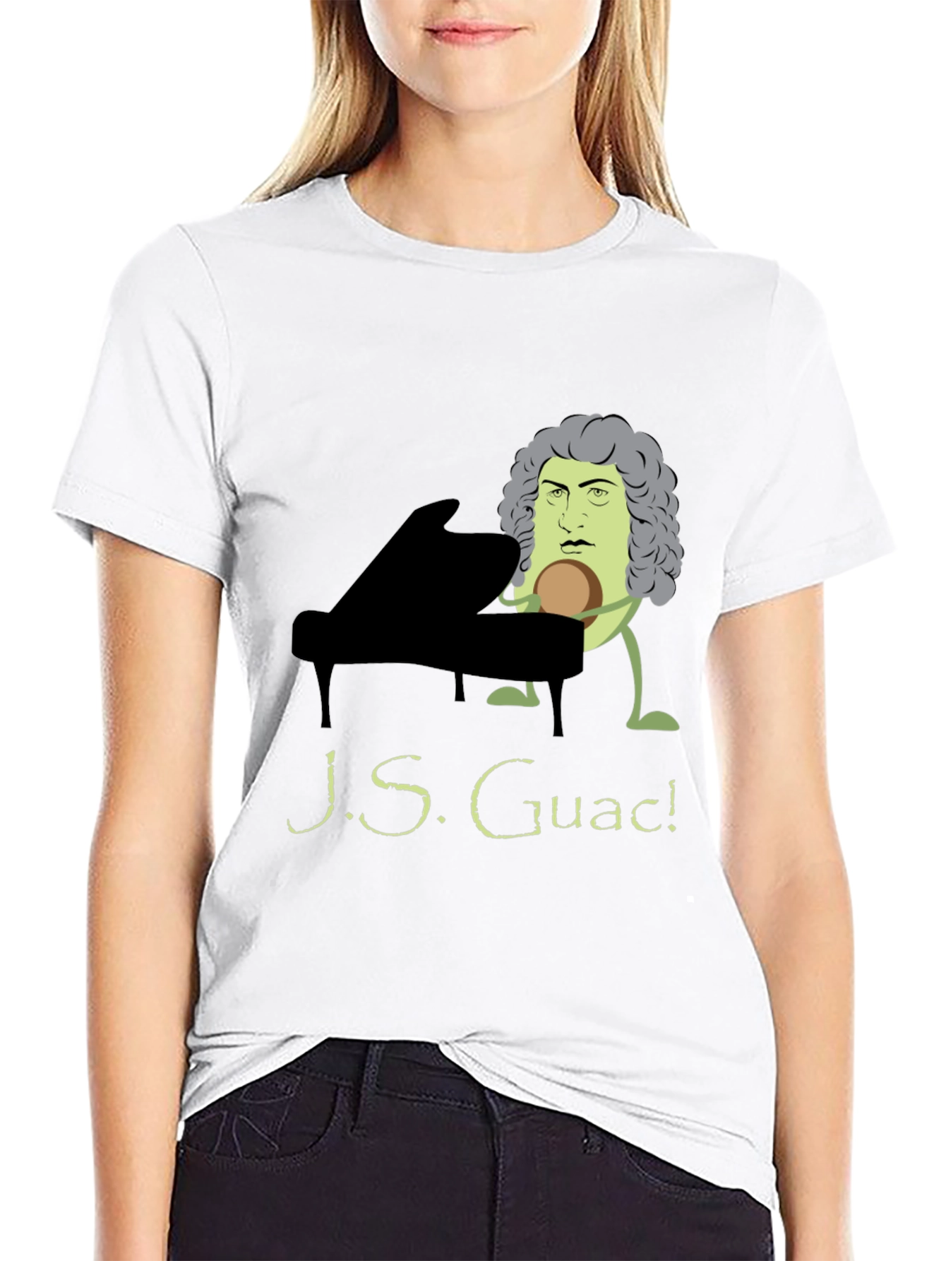 Black J.S. Guac! Funny Music T-Shirt - Black view 9