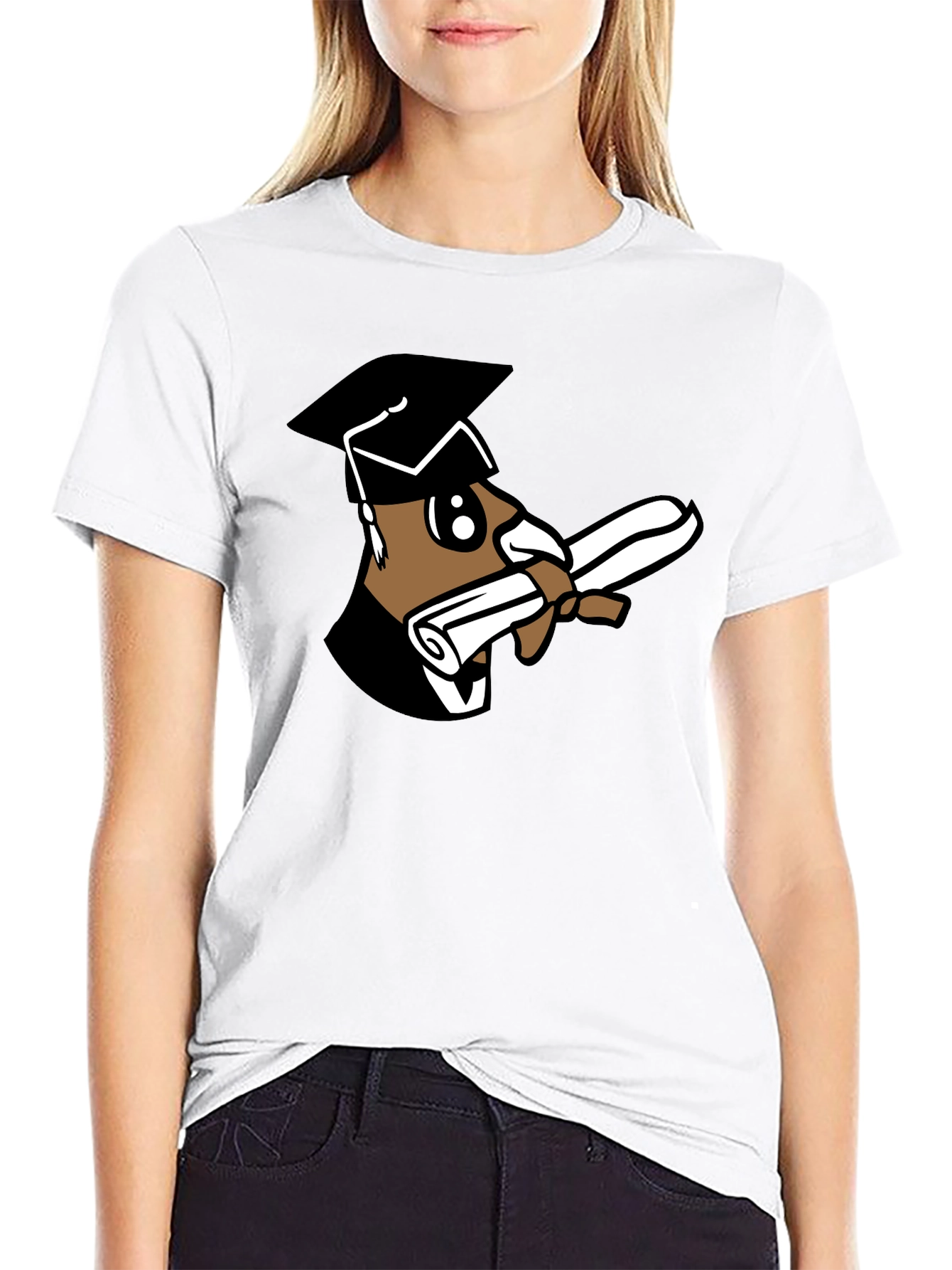 Black Graduation Bear Black T-Shirt view 9