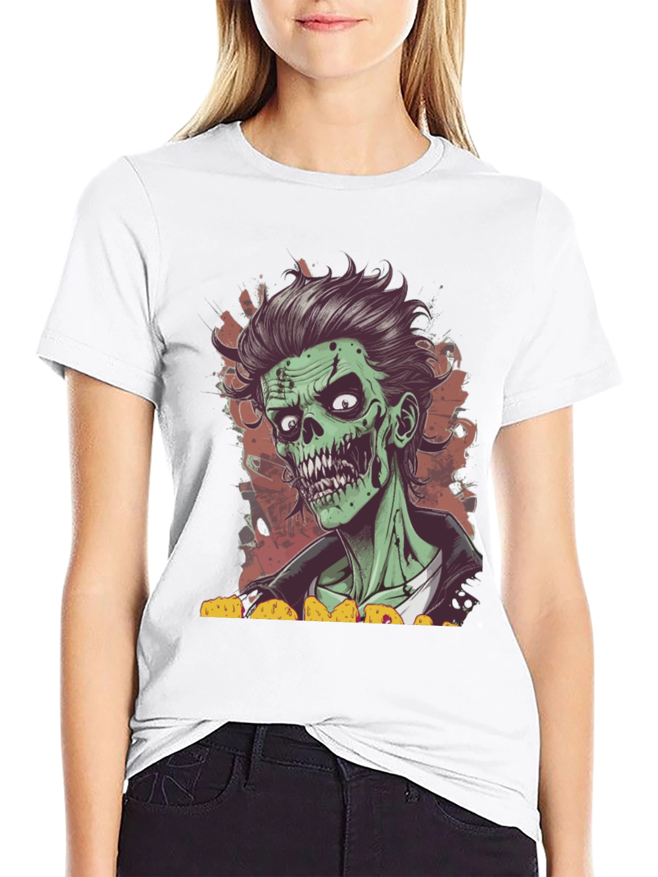 Black Zombie Taco Lover T-Shirt - Spooky Graphic Tee view 9