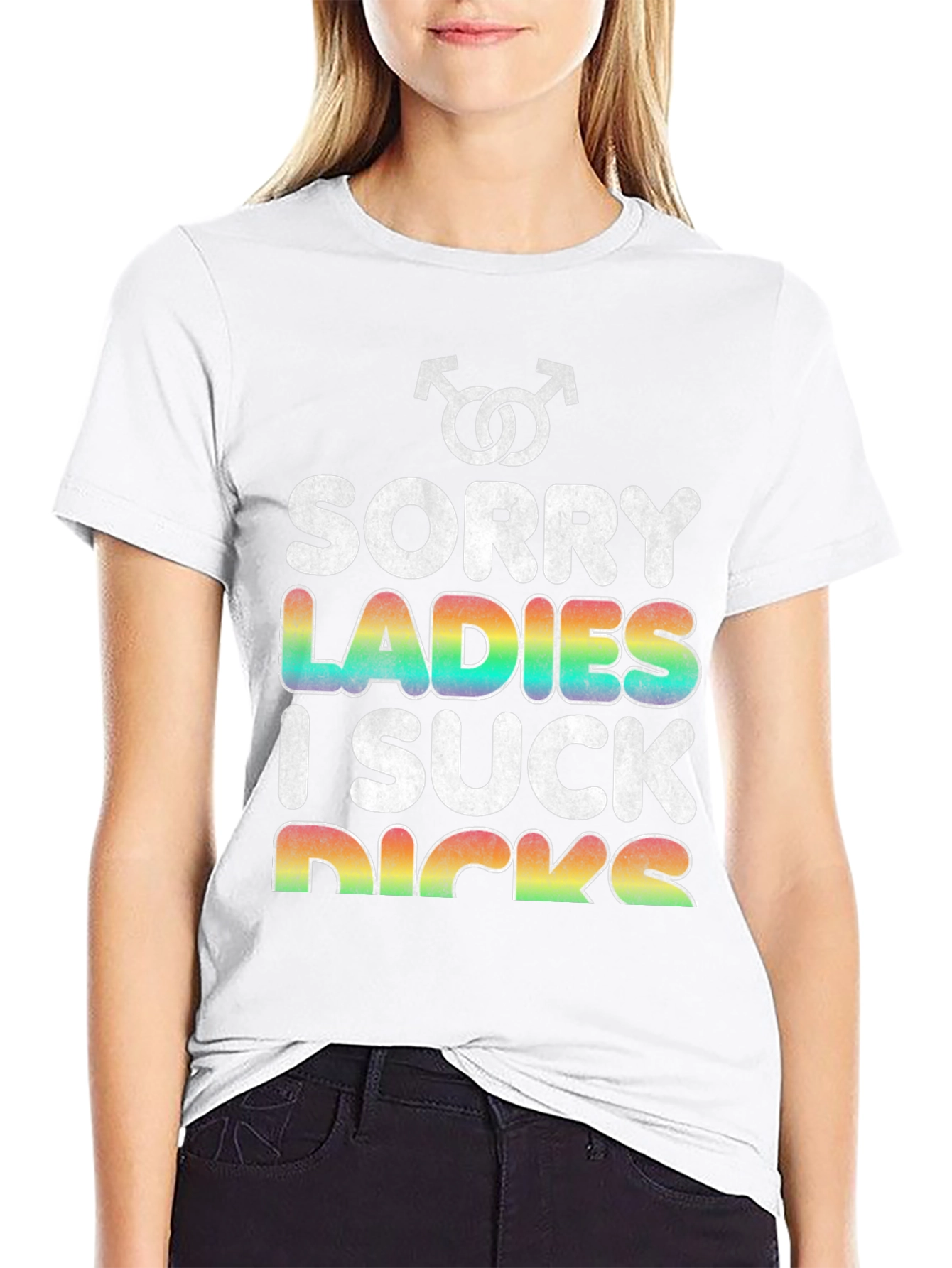 Black Sorry Ladies T-Shirt view 9