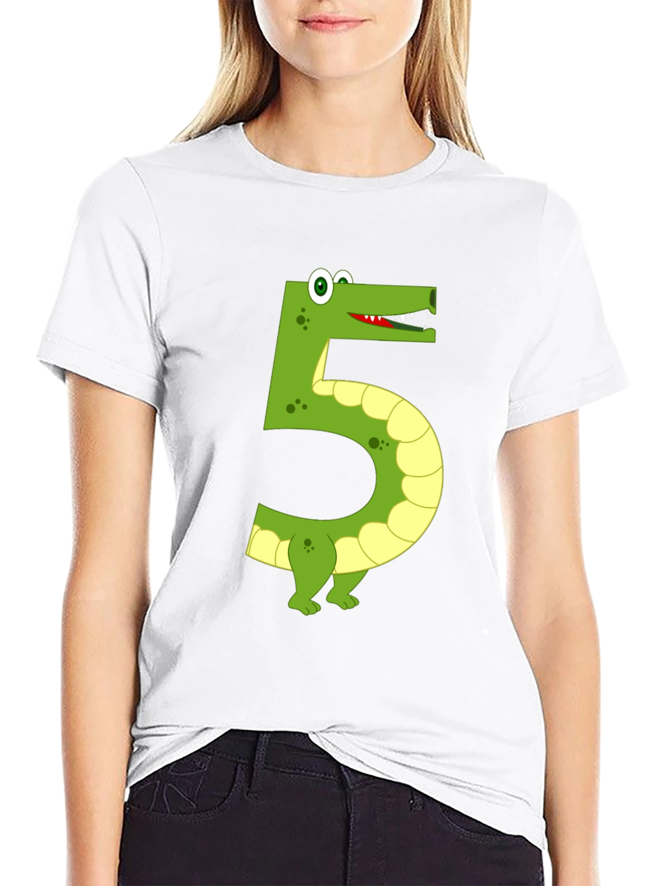 Black Fun Number 5 Alligator Tee view 9