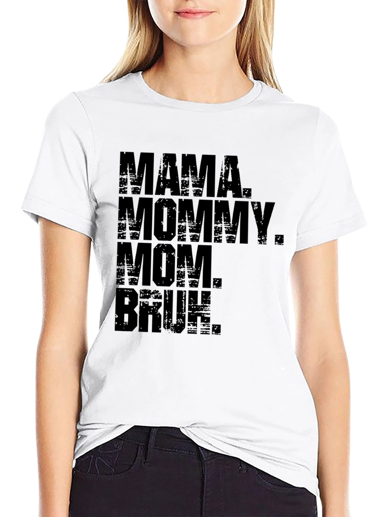 Black Mama Mommy Mom Bruh Funny T-Shirt view 9