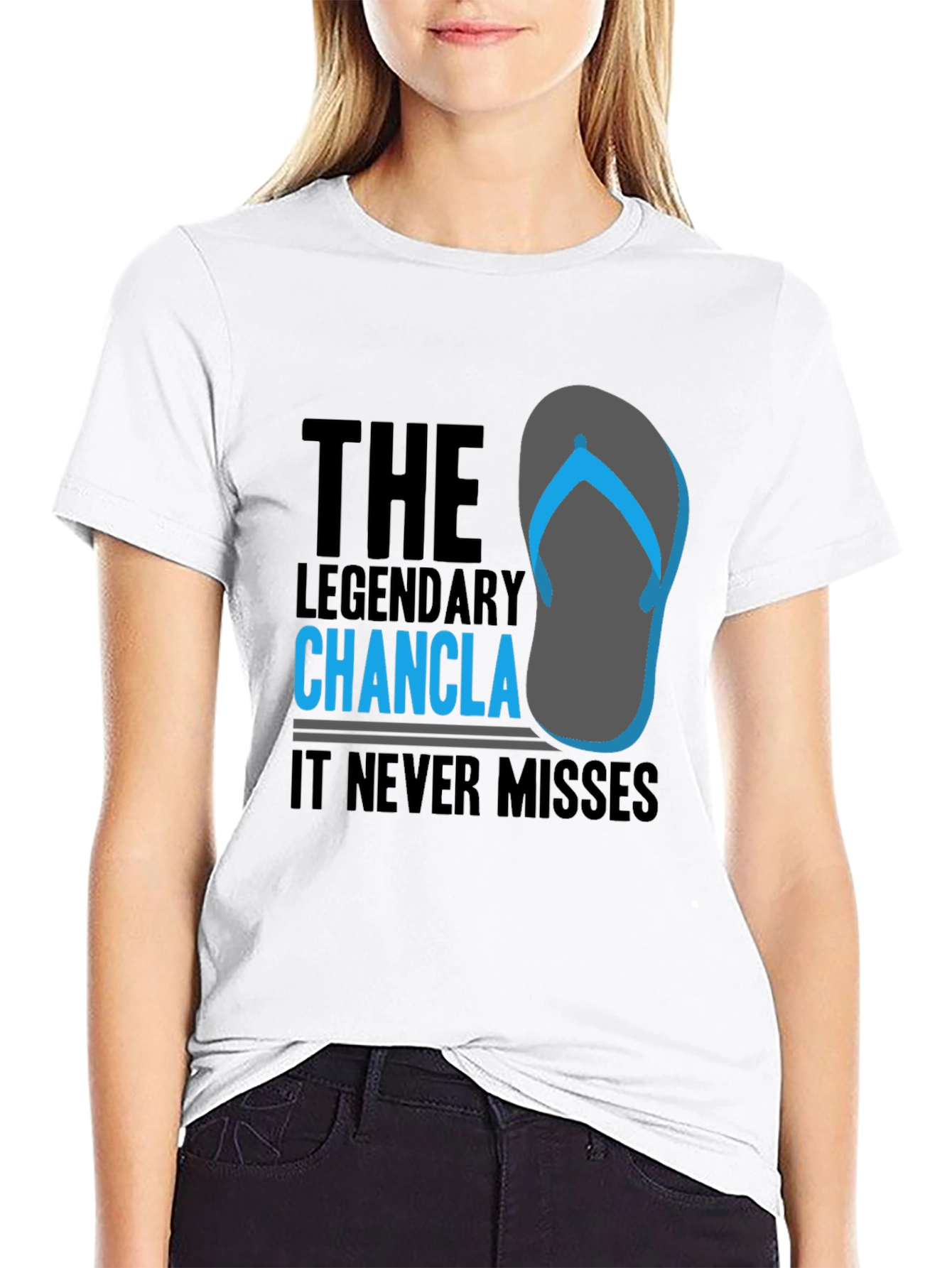 Black The Legendary Chancla Graphic T-Shirt view 9