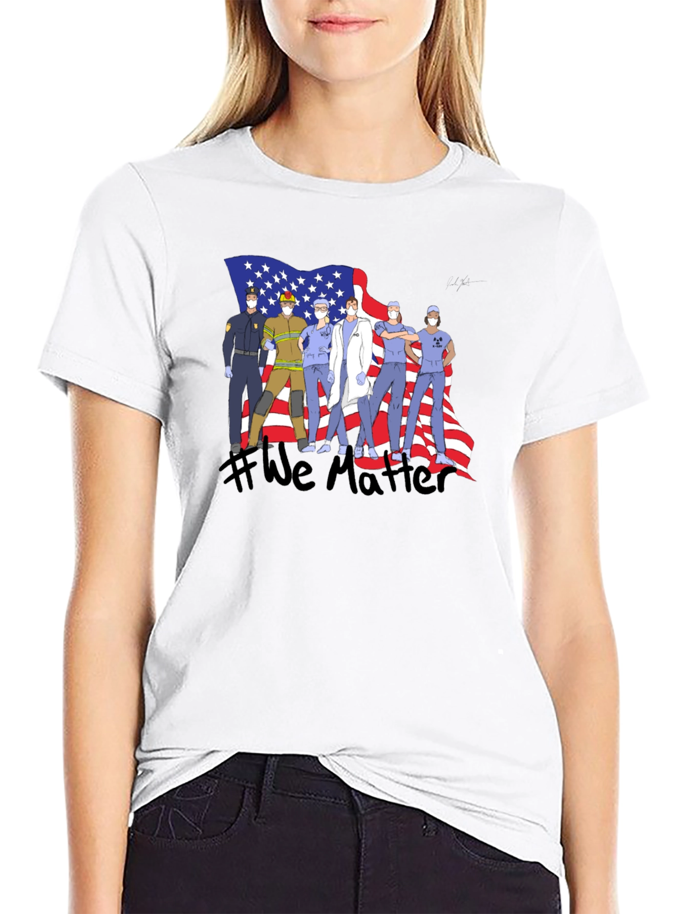 Black Essential Workers Graphic Tee view 9