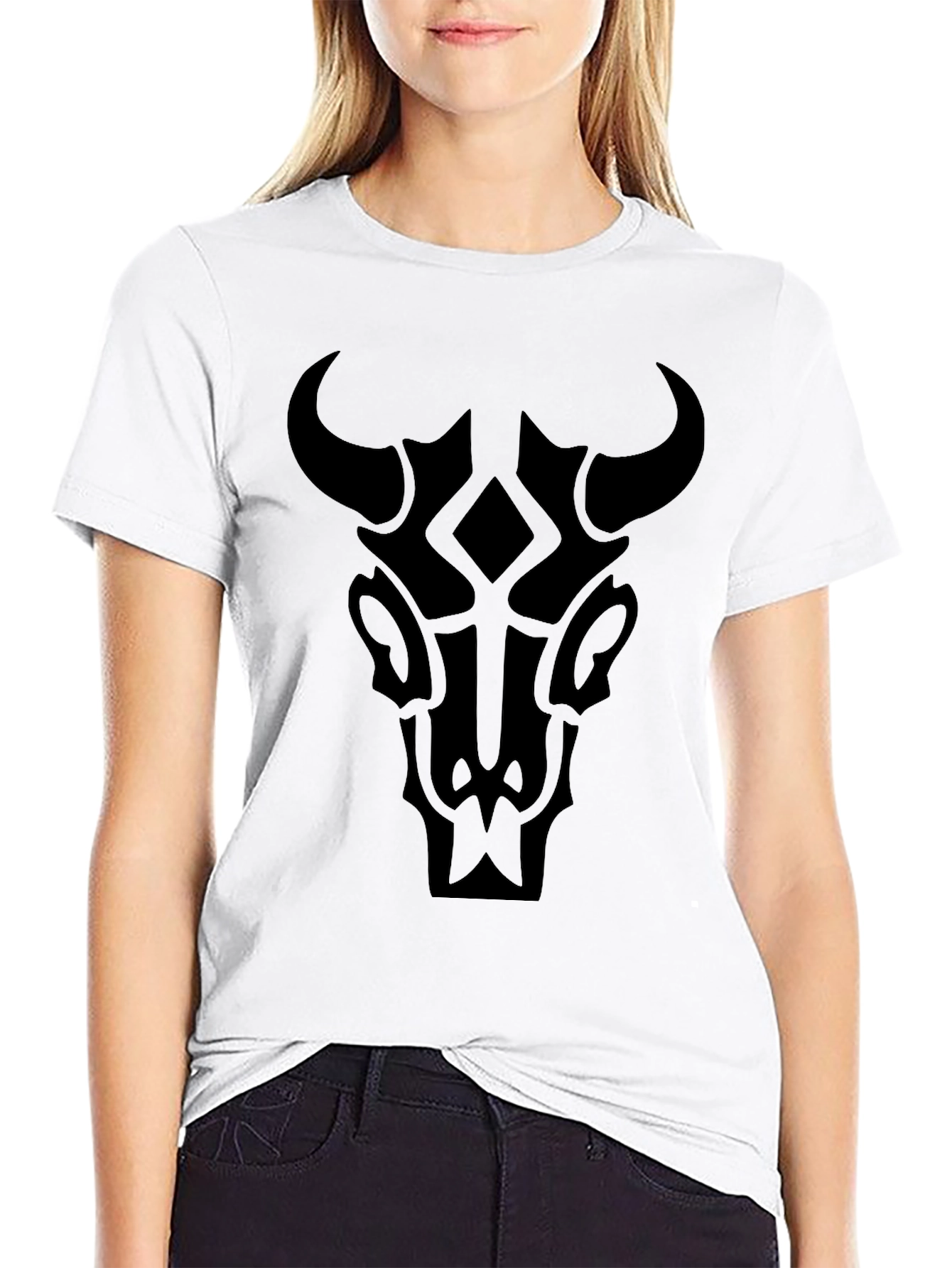 Black Tribal Bull Graphic T-Shirt - Modern Stylish Tee view 9