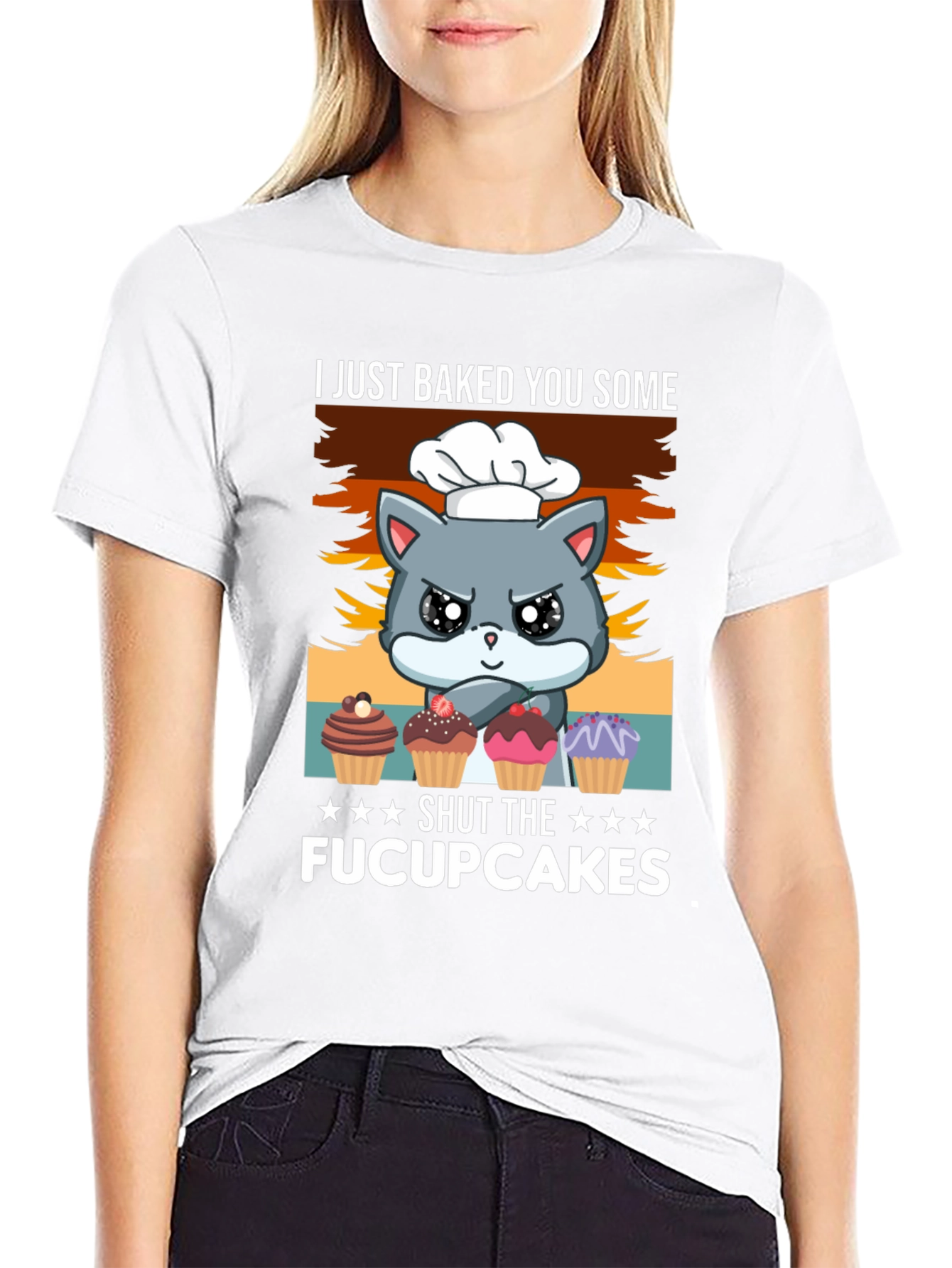 Black I Just Baked You Some Fucupcakes T-Shirt view 9