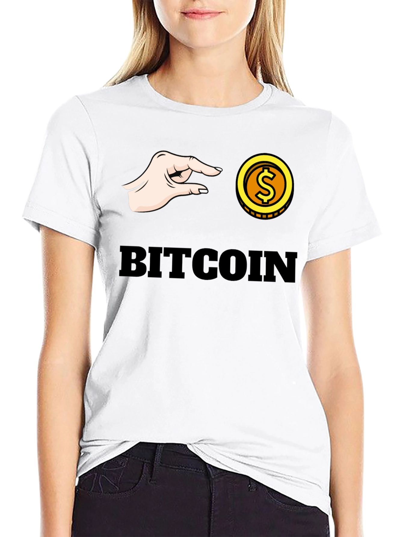 Black Bitcoin Pinch T-Shirt - Crypto Graphic Tee view 9