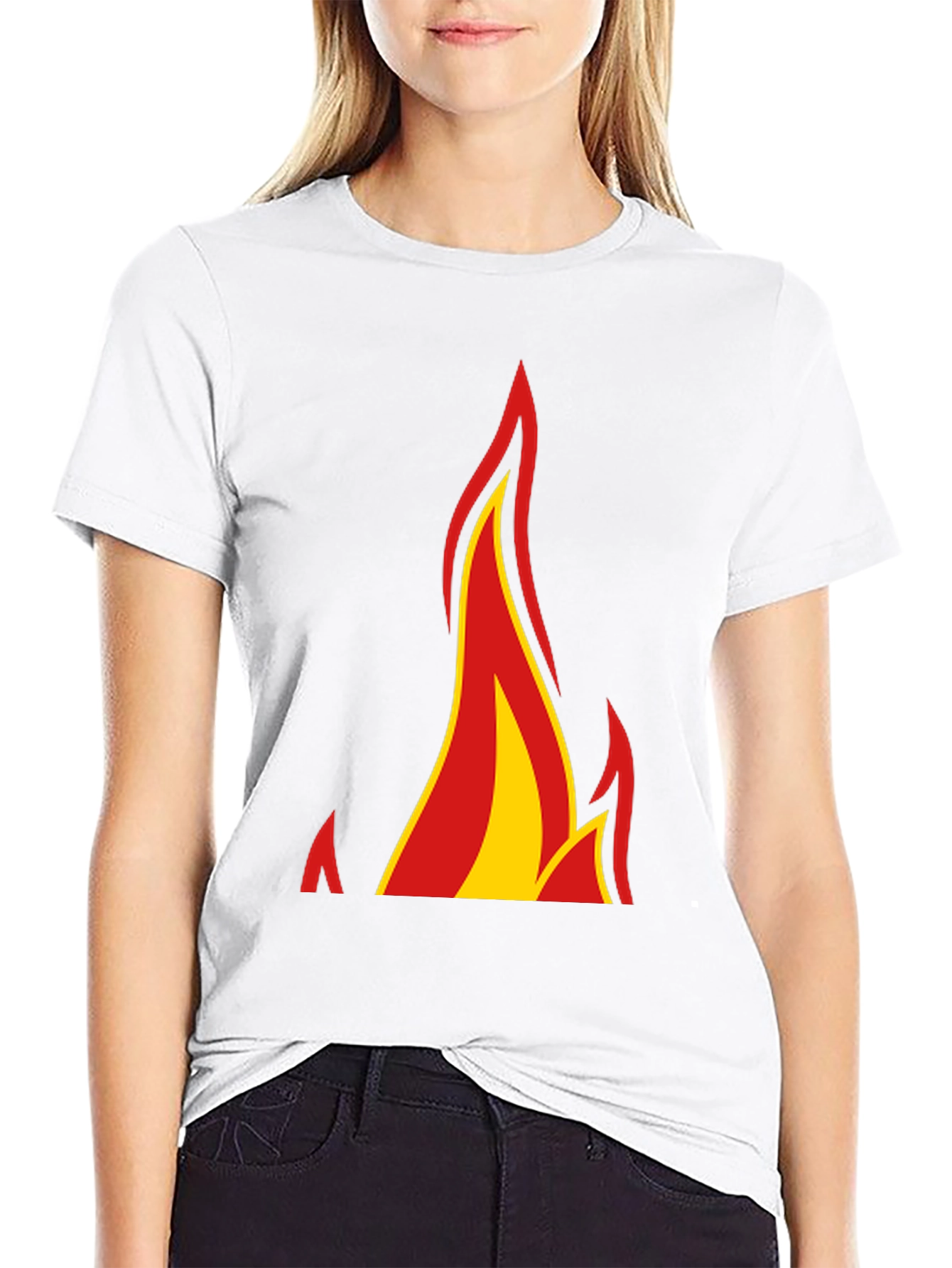 Black Flame Graphic Black T-Shirt view 9