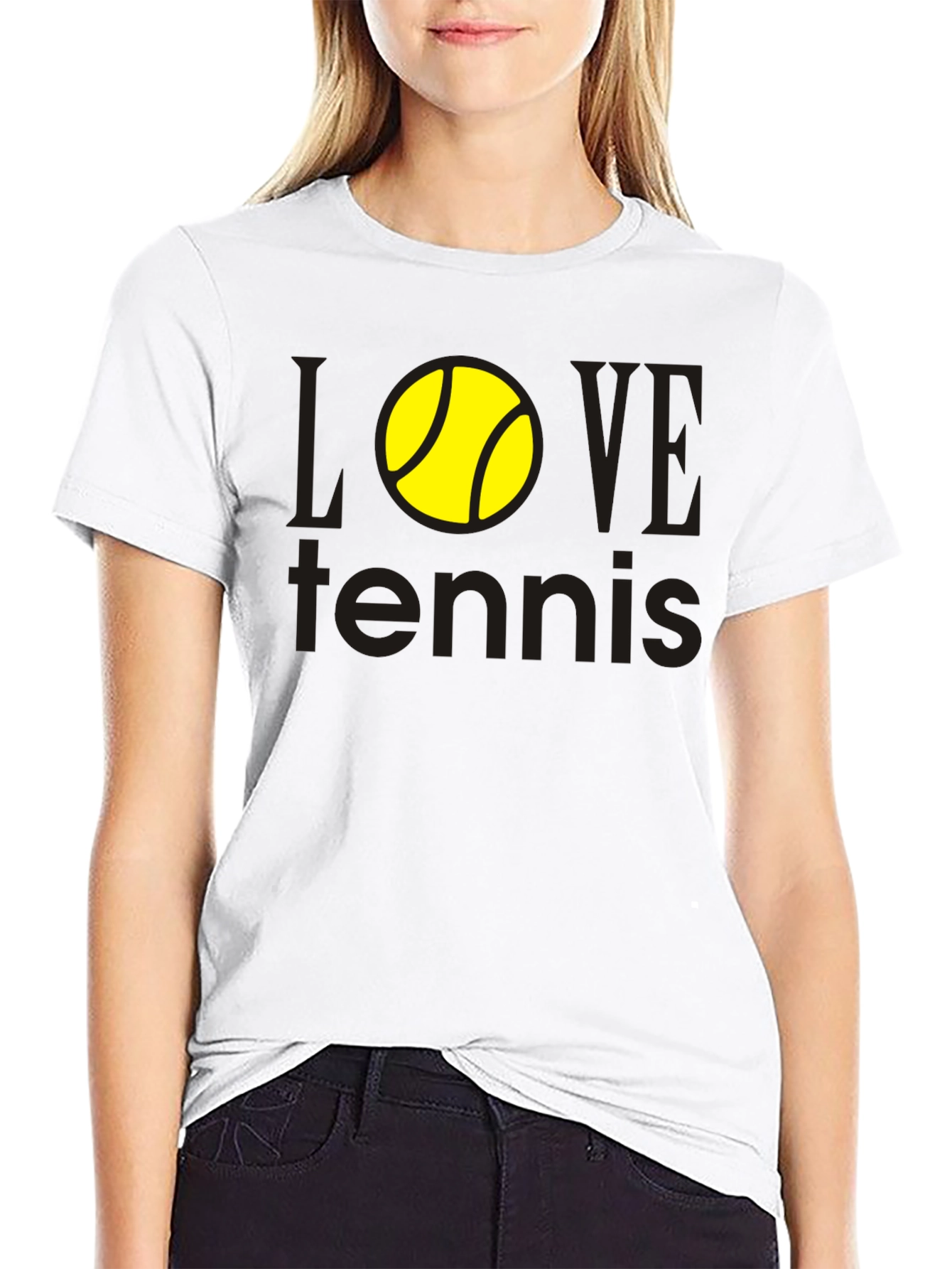 Black Love Tennis Graphic Tee - Black Cotton Shirt view 9