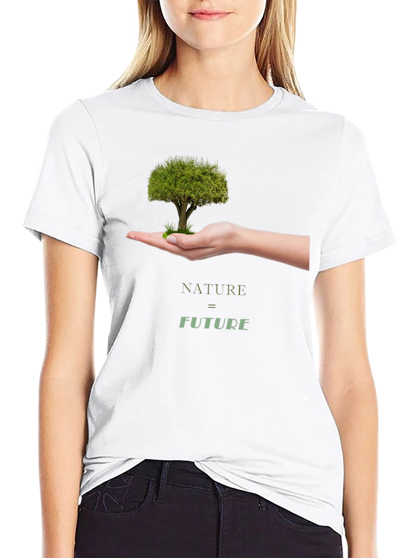 Black Nature = Future Graphic Tee - Black Cotton view 9