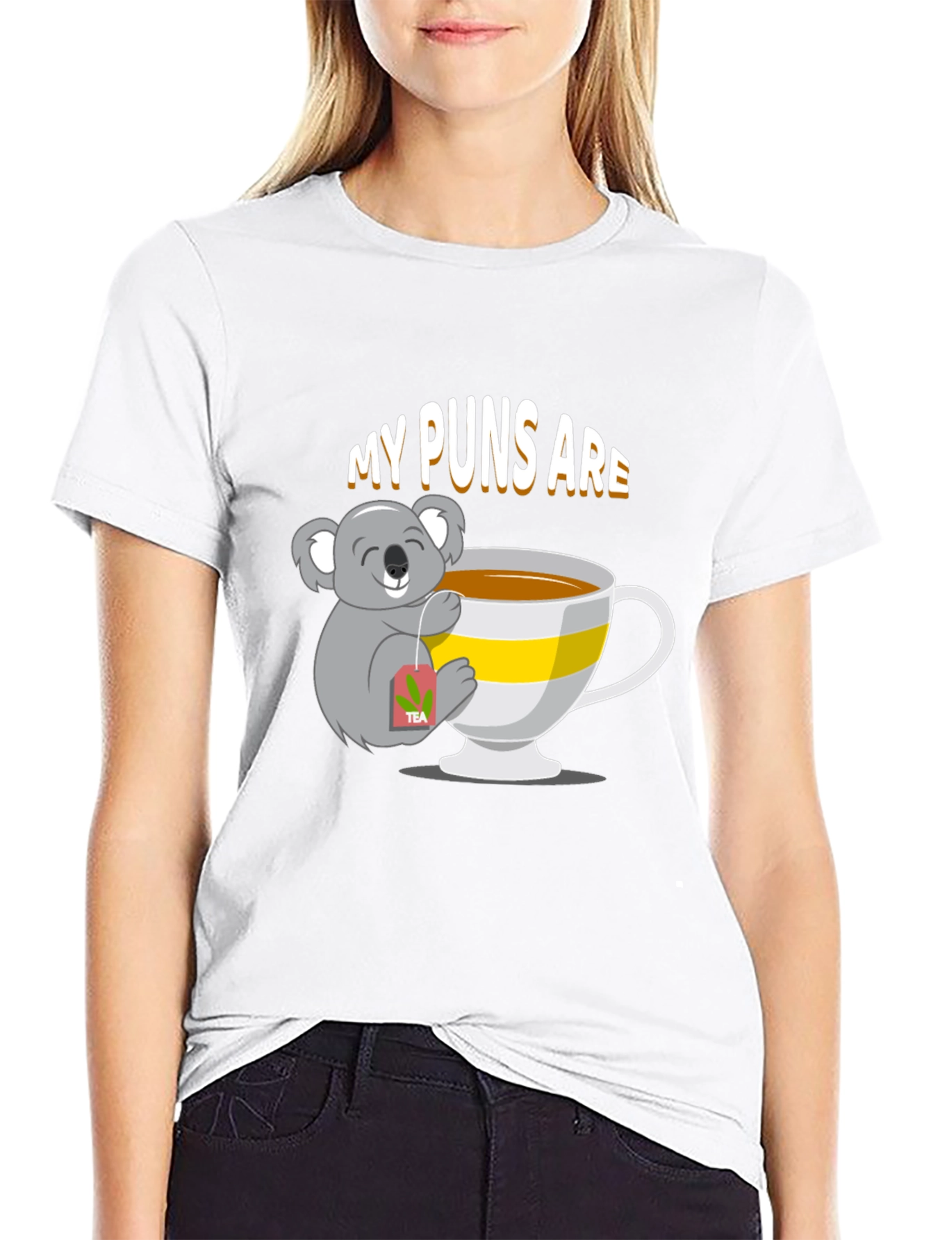 Black Koala Tea Puns T-Shirt view 9