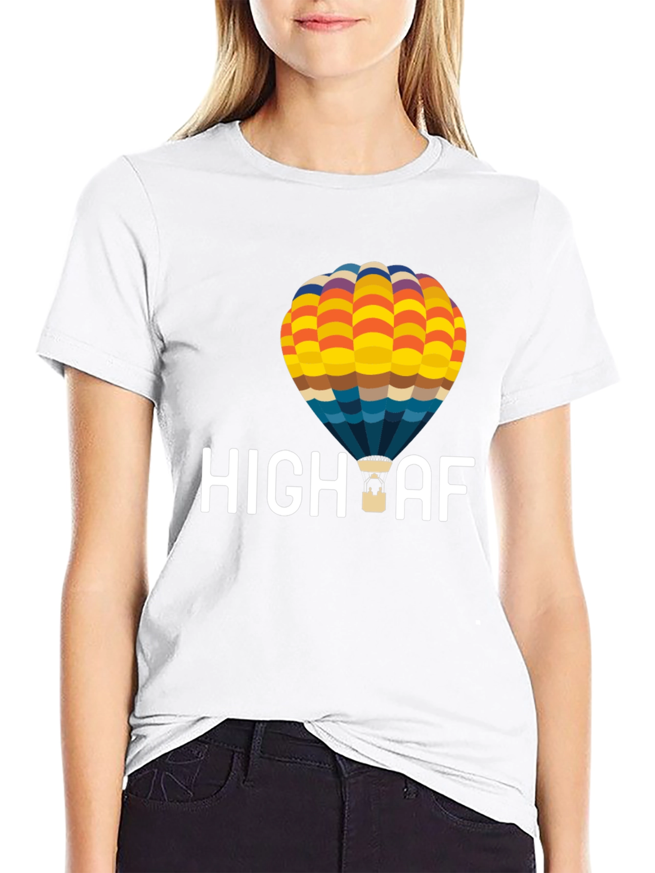 Black High AF Hot Air Balloon T-Shirt - Black view 9