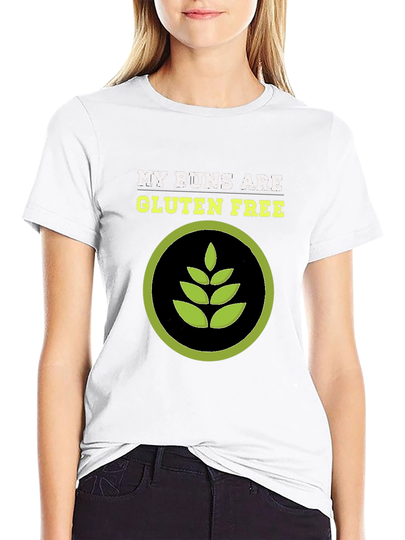 Black Gluten-Free Buns Graphic T-Shirt view 9