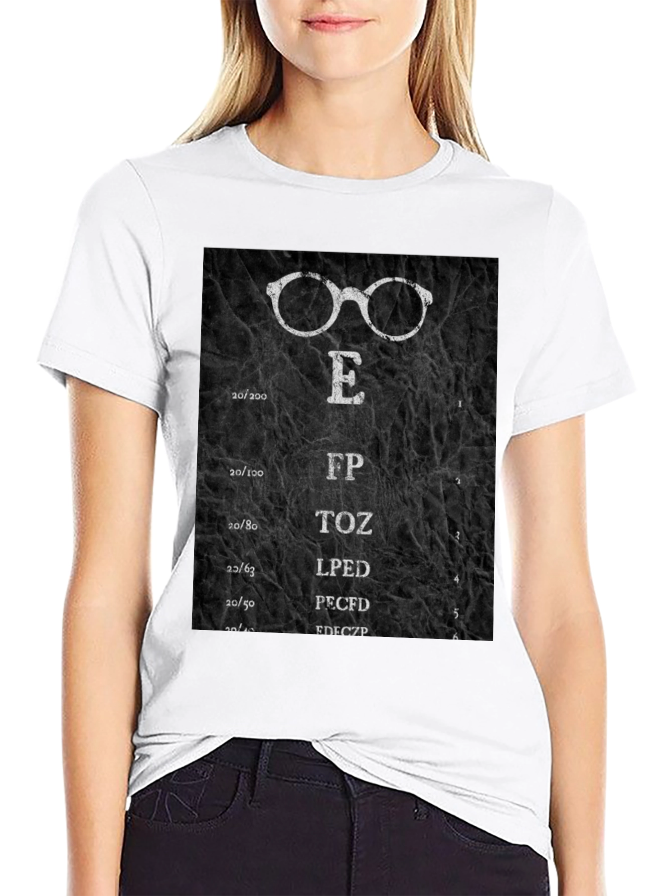 Black Eye Chart T-Shirt - Funny Optometry Tee view 9