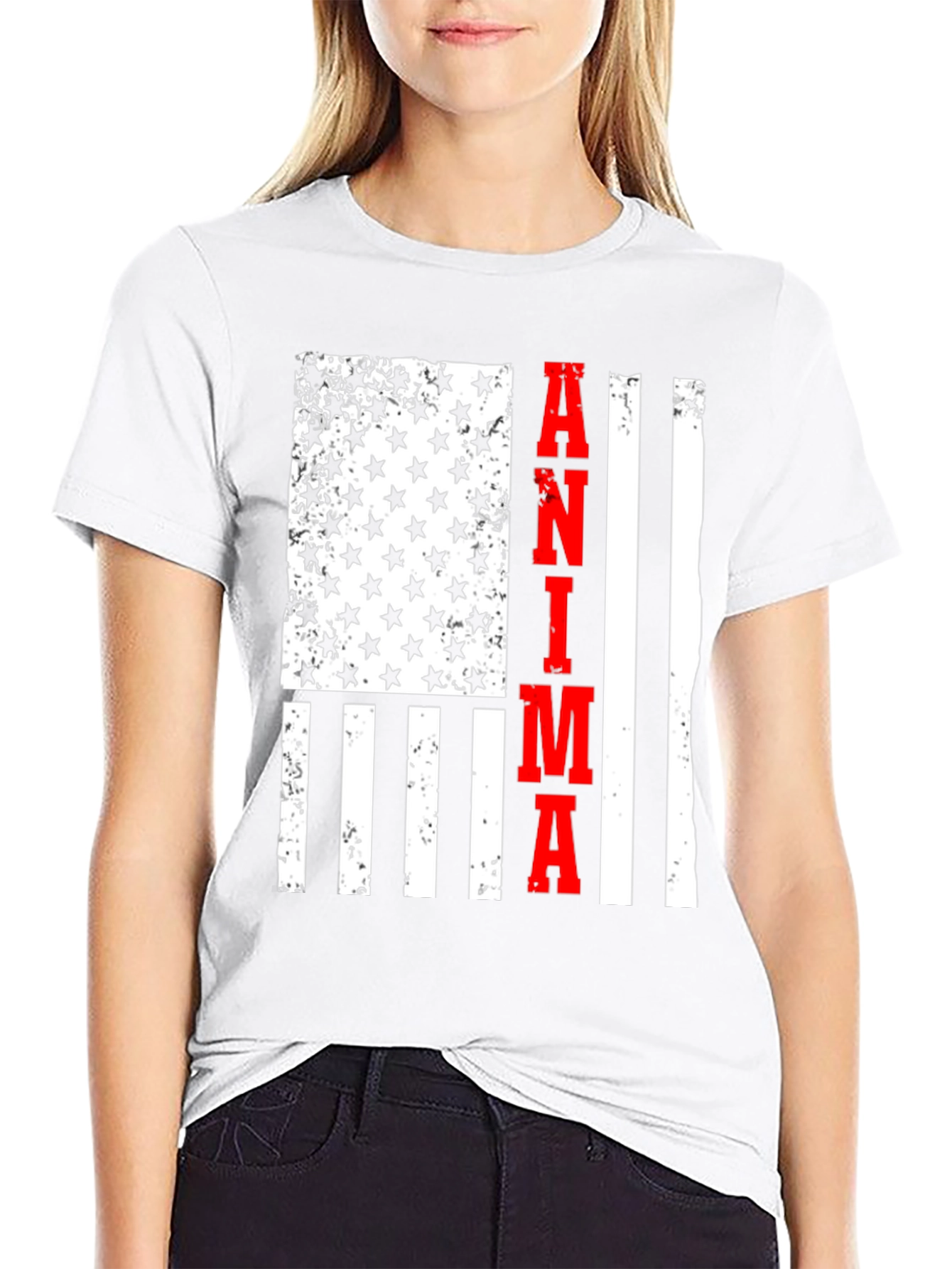 Black Anima USA Flag Graphic Tee - Black view 9