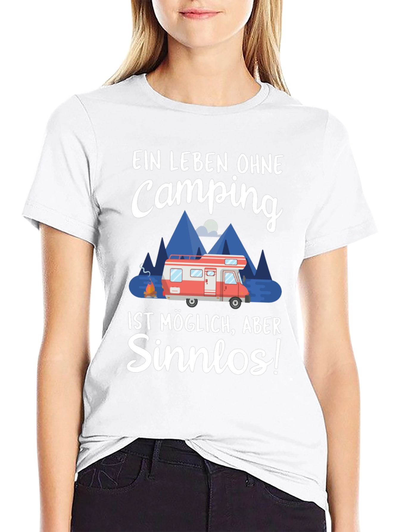 Black Camping Lover T-Shirt - "Ein Leben Ohne Camping Sinnlos" view 9