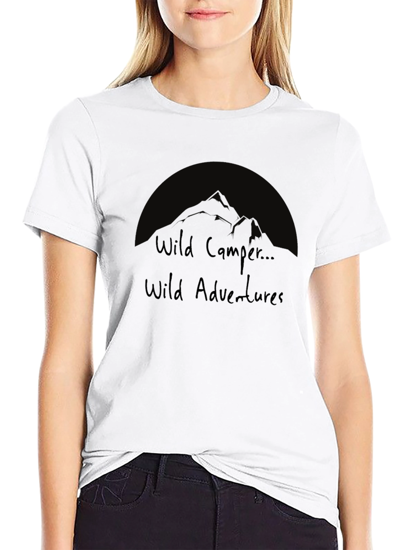 Black Wild Camper Adventures Graphic T-Shirt view 9