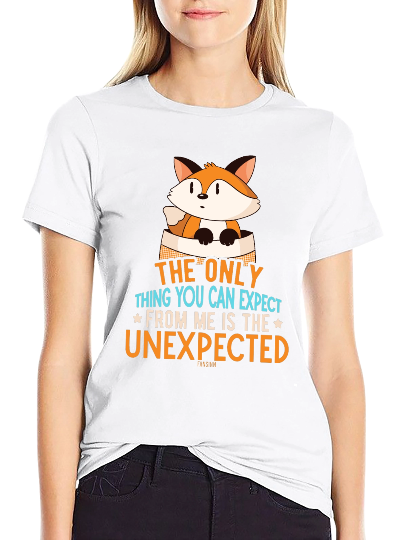 Black Unexpected Fox Graphic Tee - Men's Black T-Shirt view 9