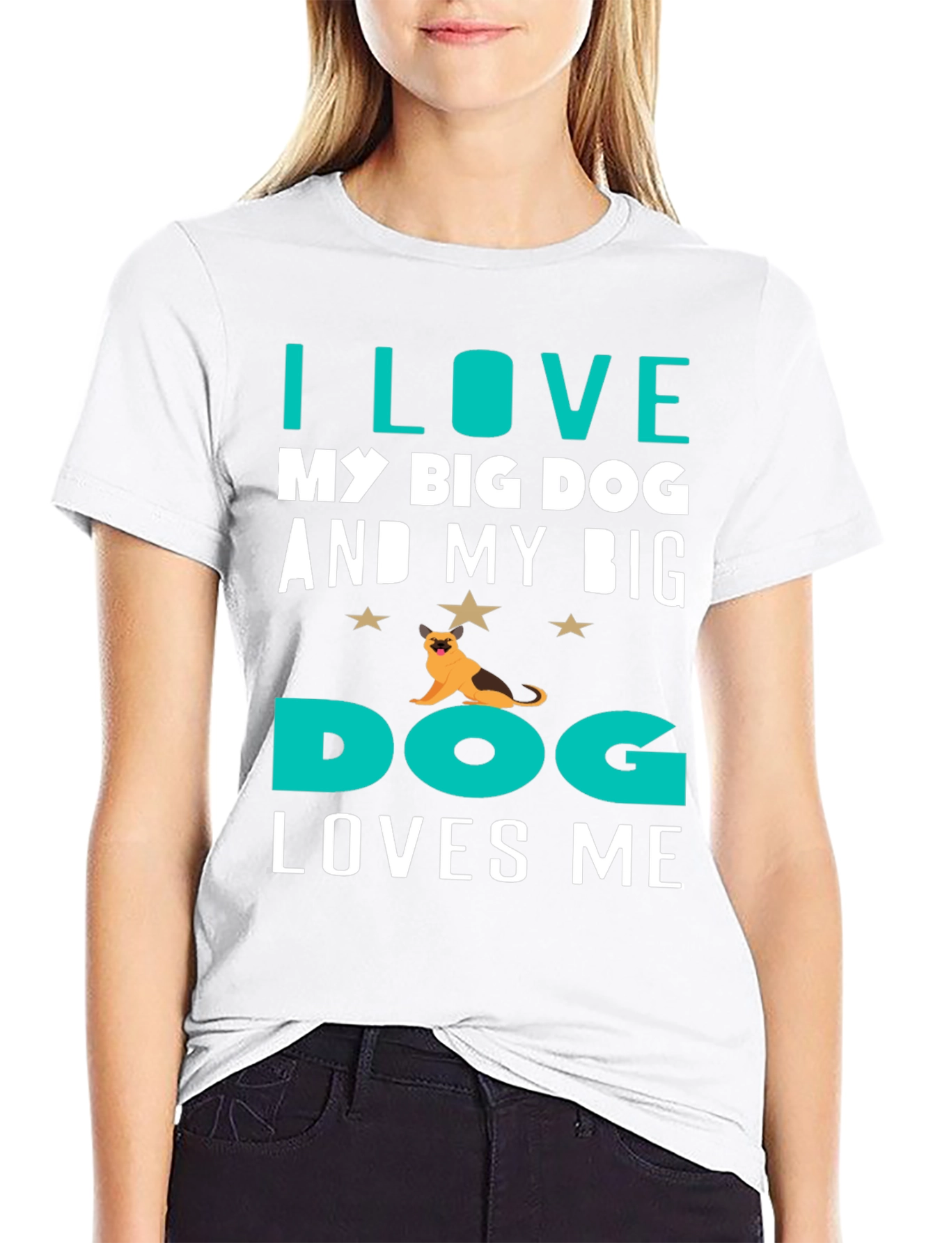 Black I Love My Big Dog T-Shirt view 9