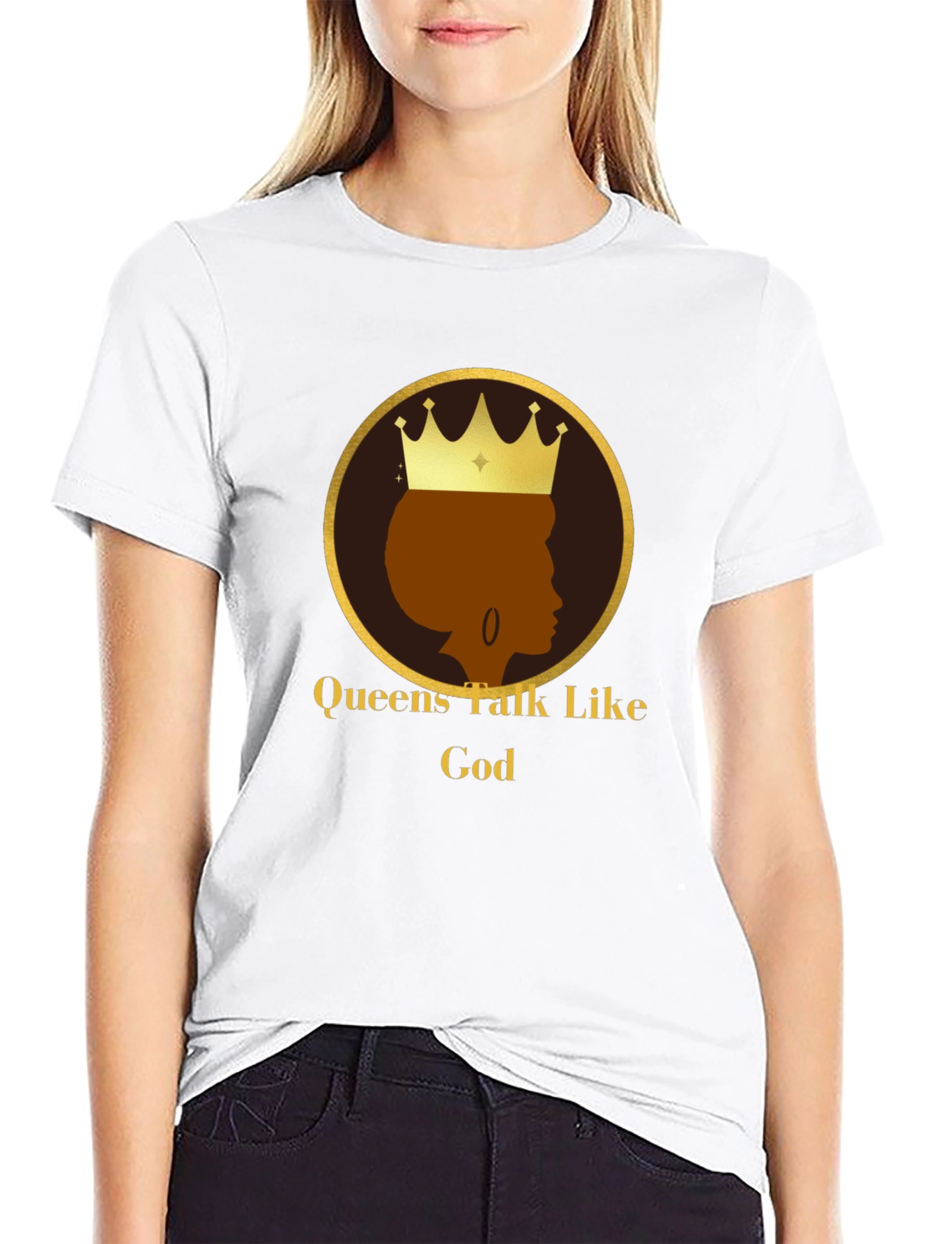 Black Queens Talk Like God Black T-Shirt view 9