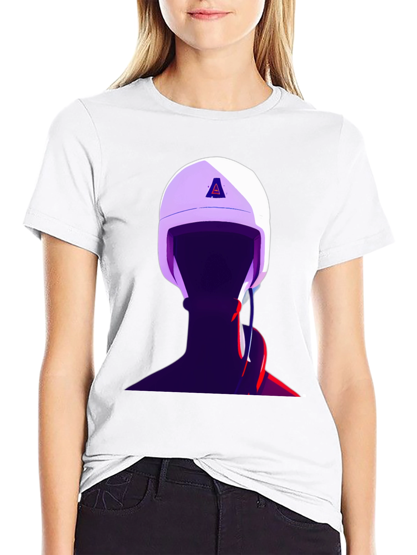 Black Abstract Helmet Graphic Tee - Stylish Menswear view 9