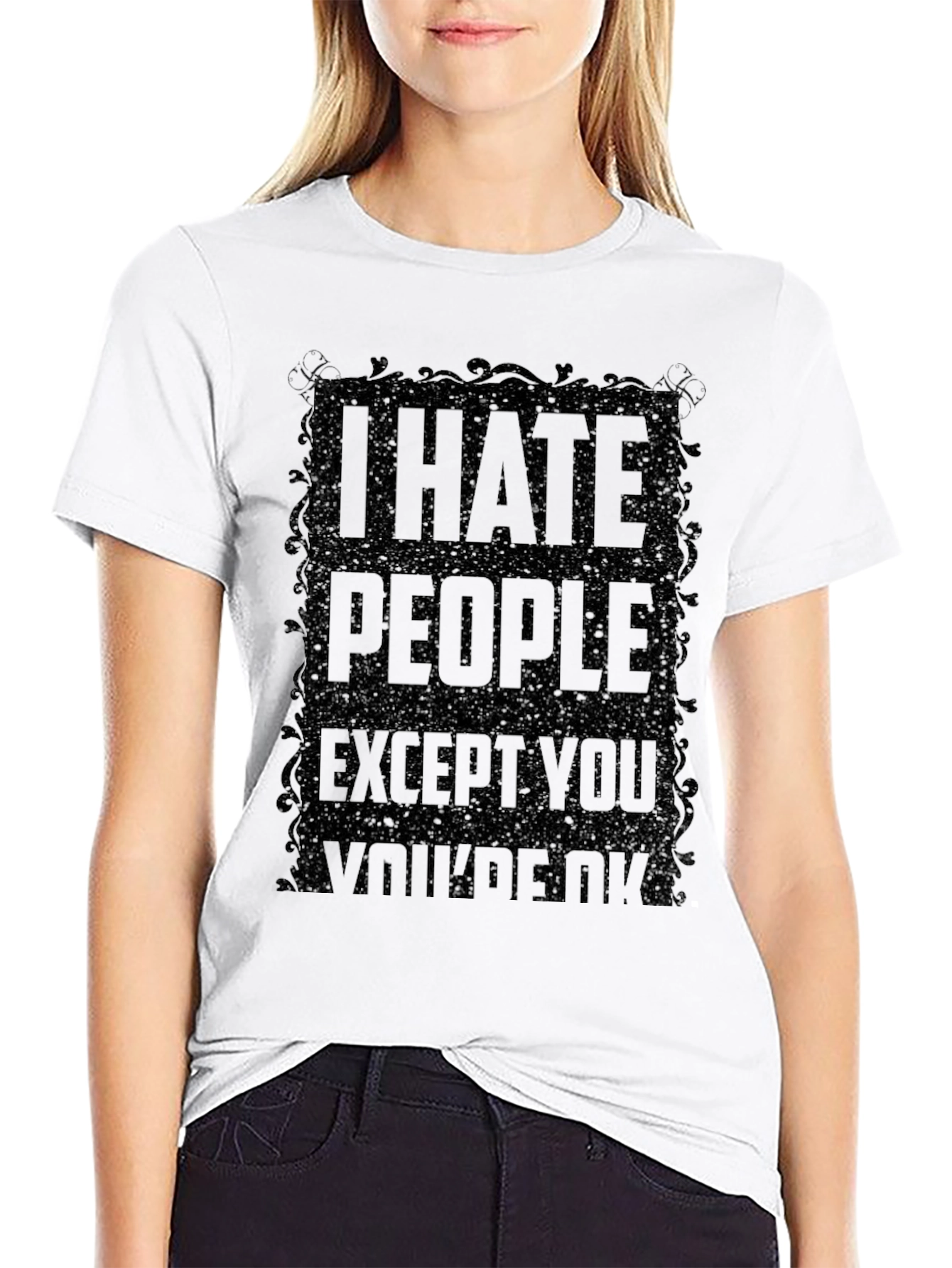 Black I Hate People T-Shirt - Sarcastic Humor Tee view 9