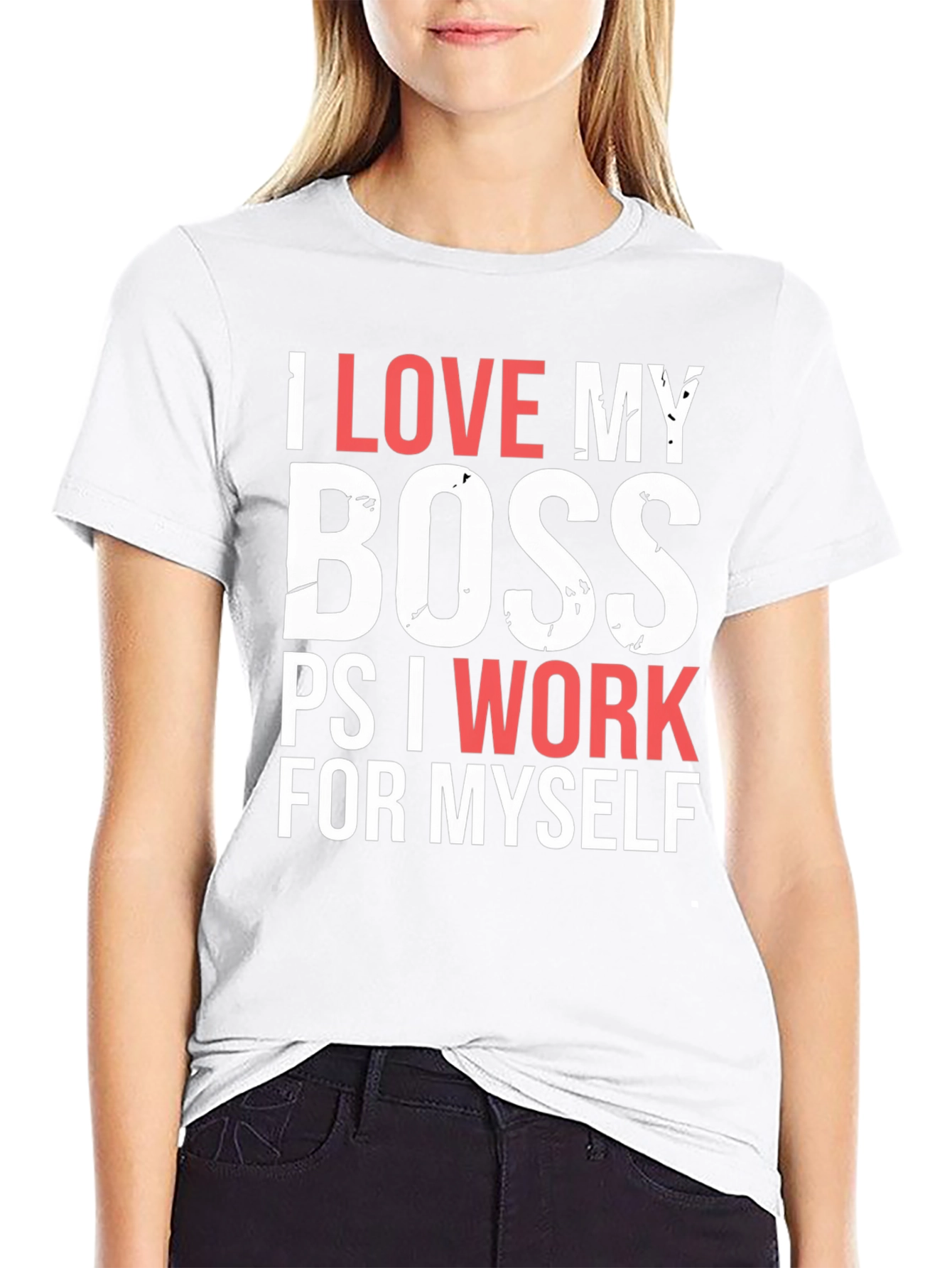 Black Funny I Love My Boss T-Shirt view 9
