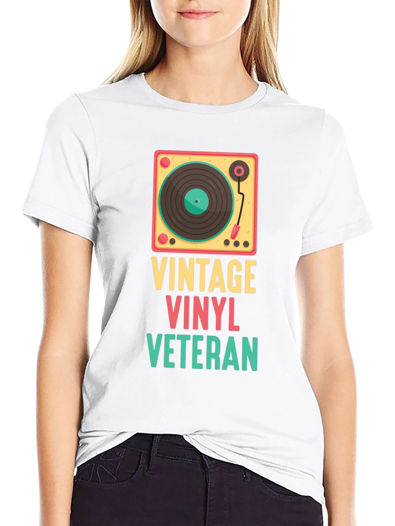 Black Vintage Vinyl Veteran Graphic Tee view 9