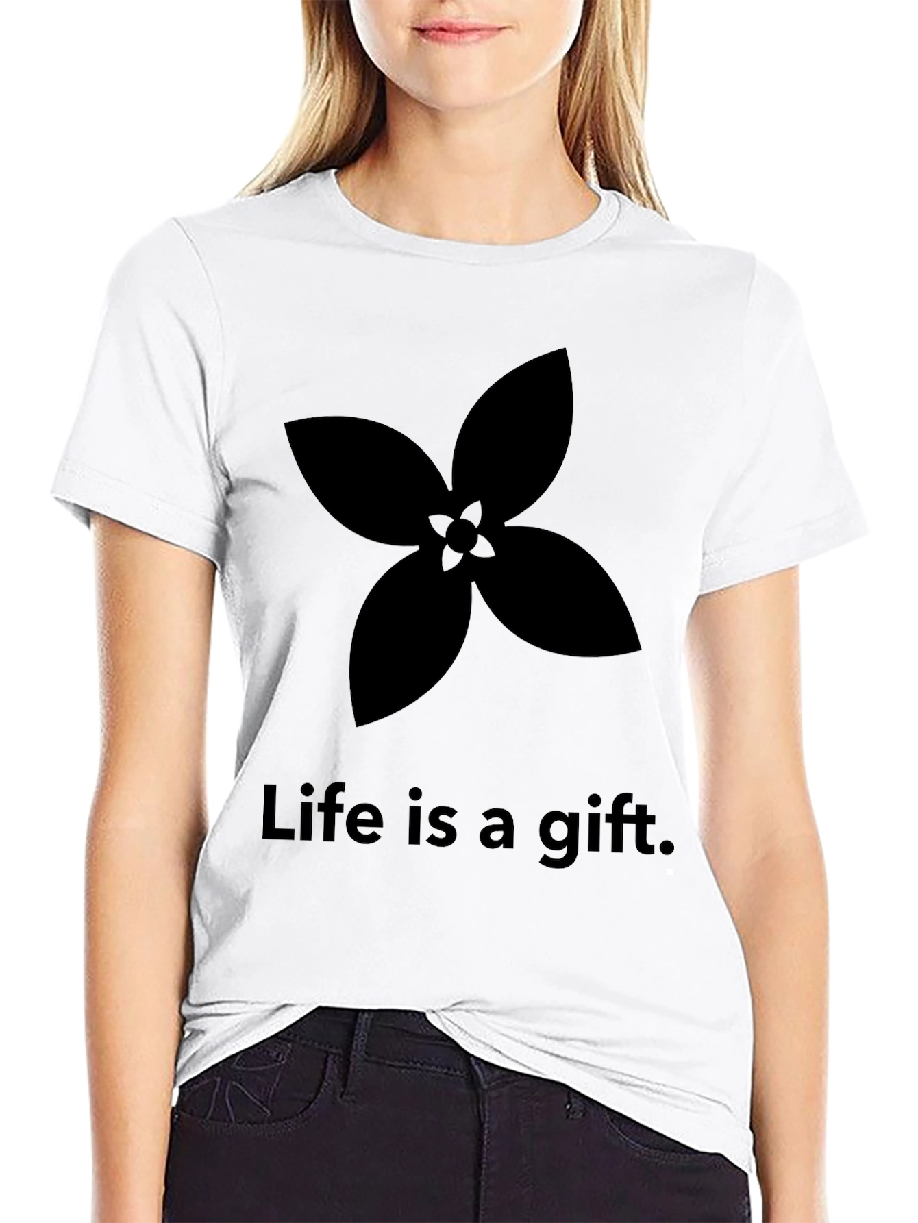 Black Life is a Gift Graphic Tee - Stylish Black T-Shirt view 9