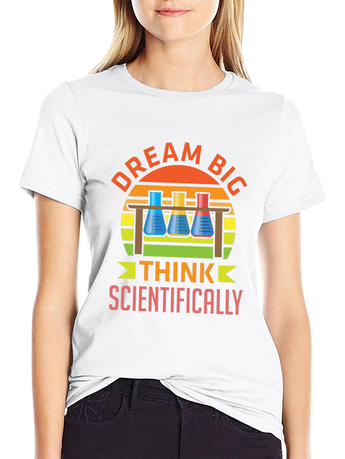 Black Dream Big Think Scientifically T-Shirt view 9