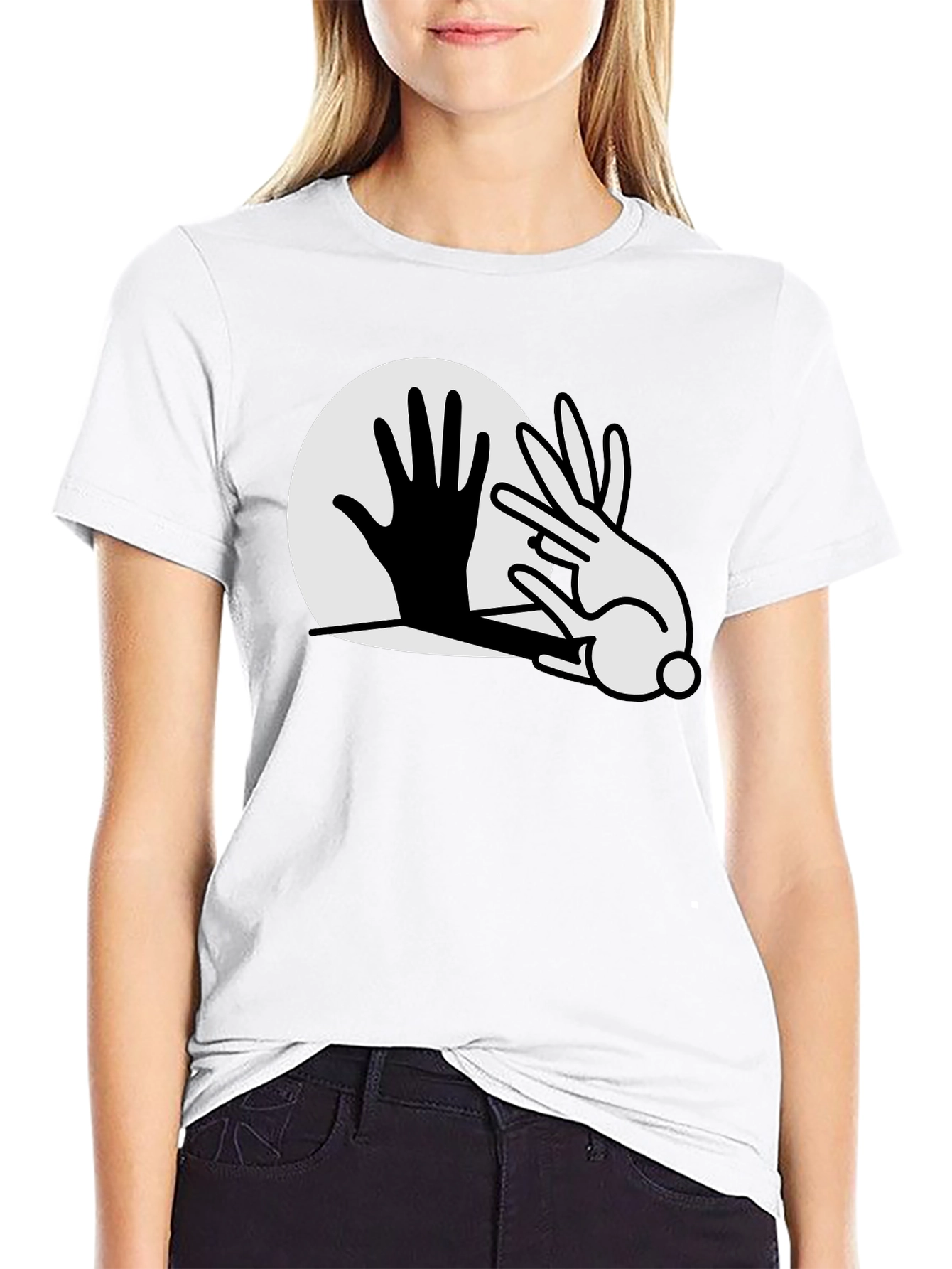 Black Rabbit Shadow Play Graphic T-Shirt - Black view 9