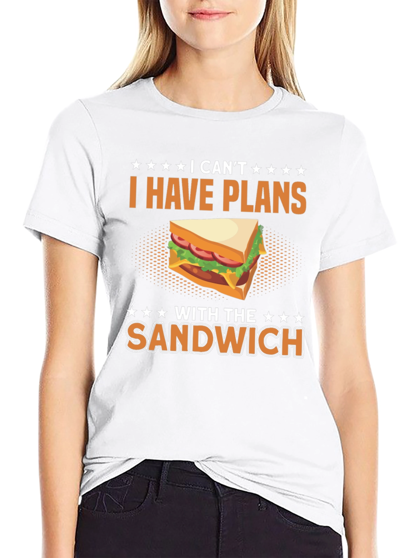 Black Funny "I Have Plans With The Sandwich" T-Shirt view 9