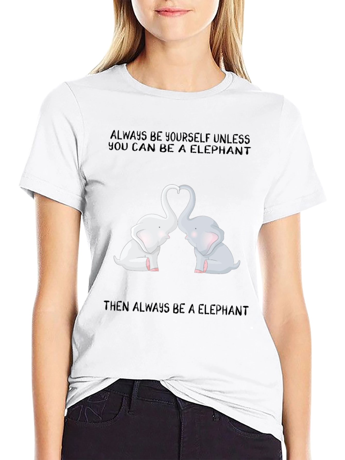 Black Elephant Love T-Shirt - Be Yourself Always view 9