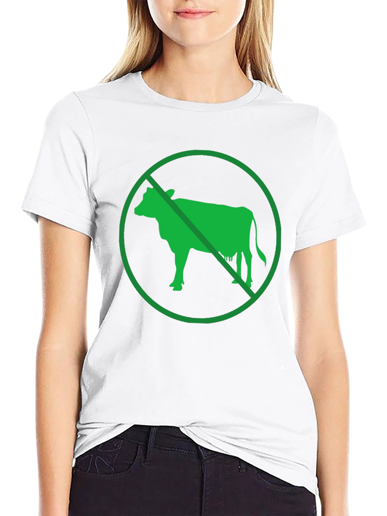 Vegan T-Shirt - No Cow Symbol Graphic Tee - 9