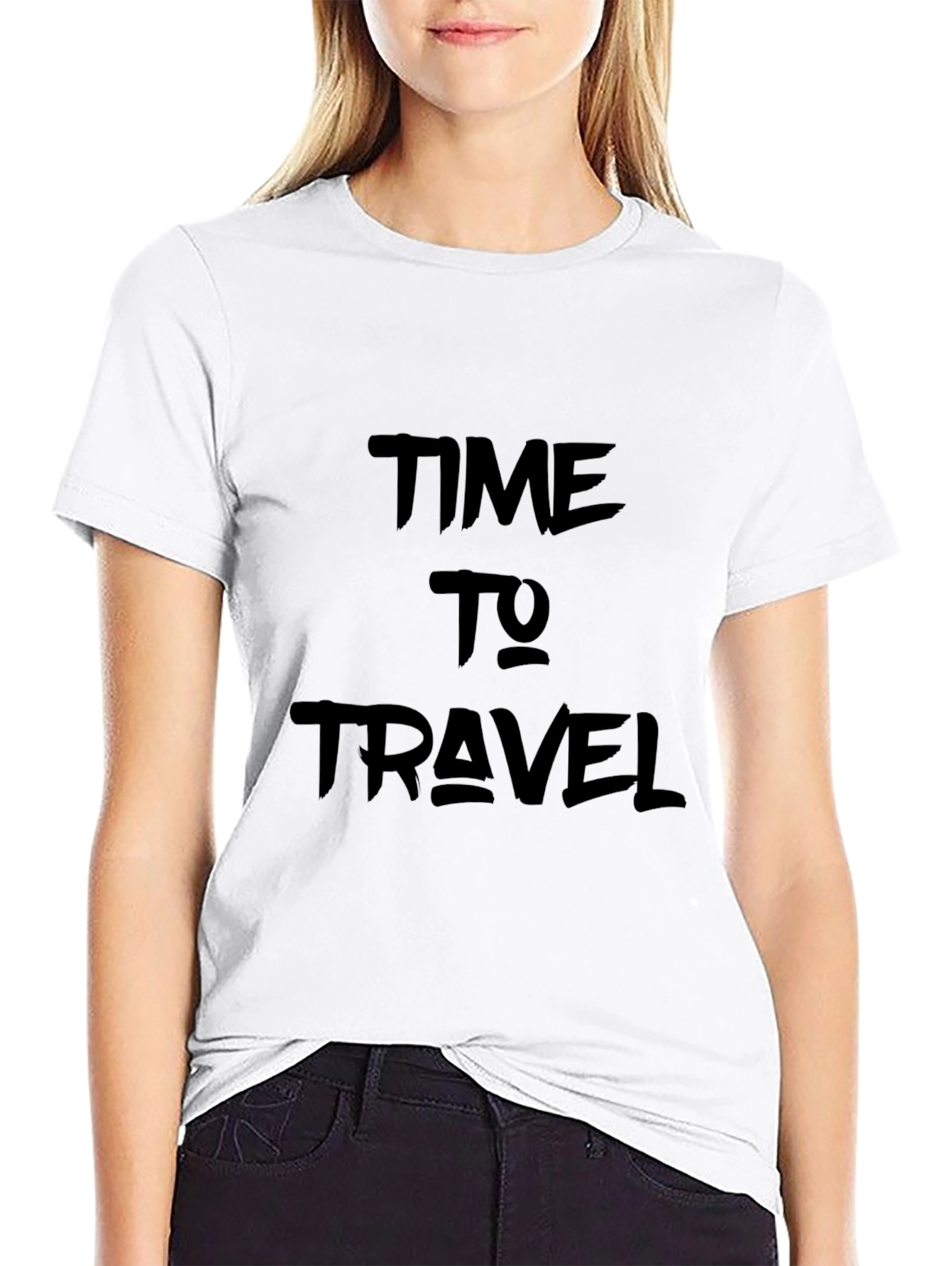 Black Time to Travel Graphic Black Tee view 9