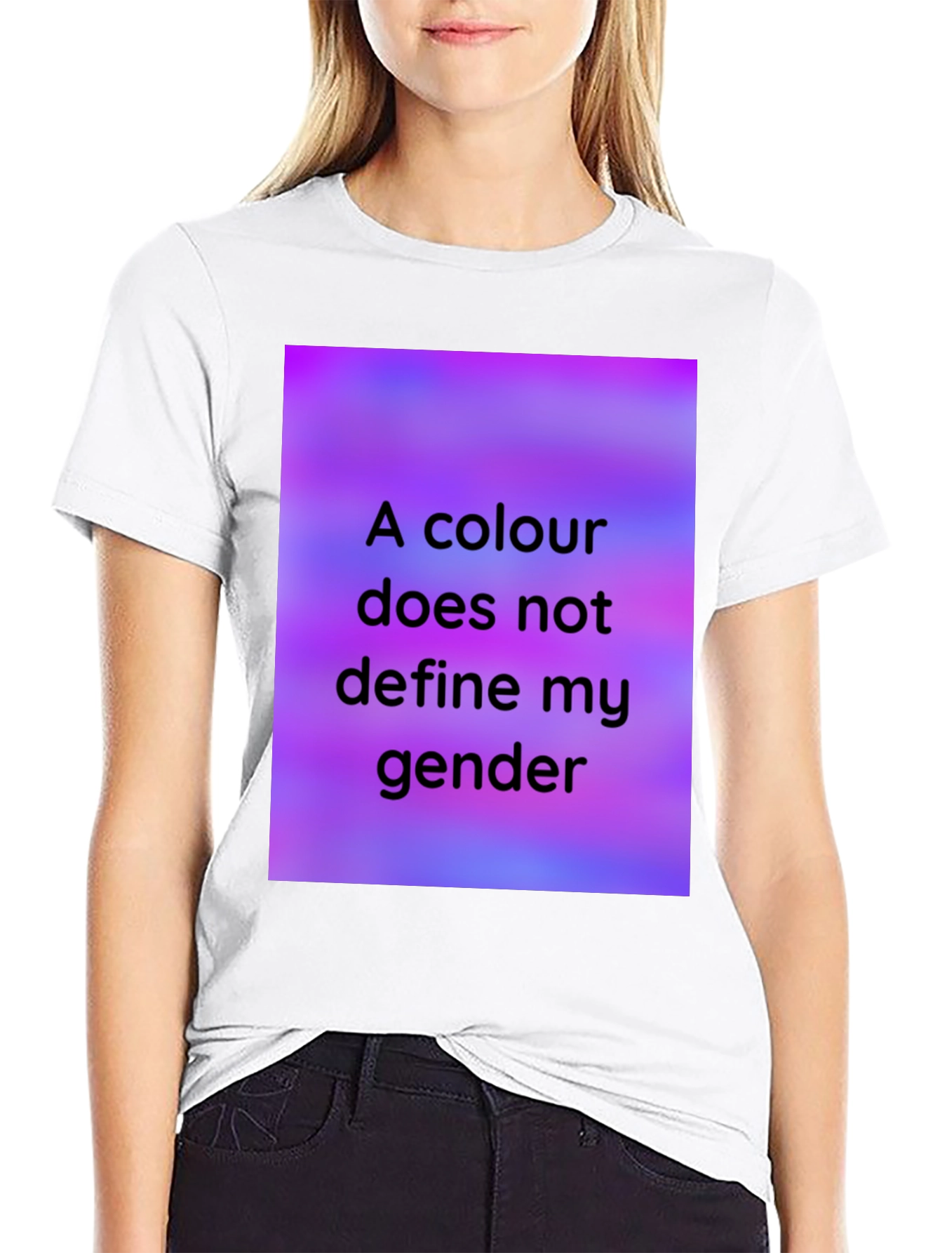 Black Colour Doesn't Define Gender Black T-Shirt view 9