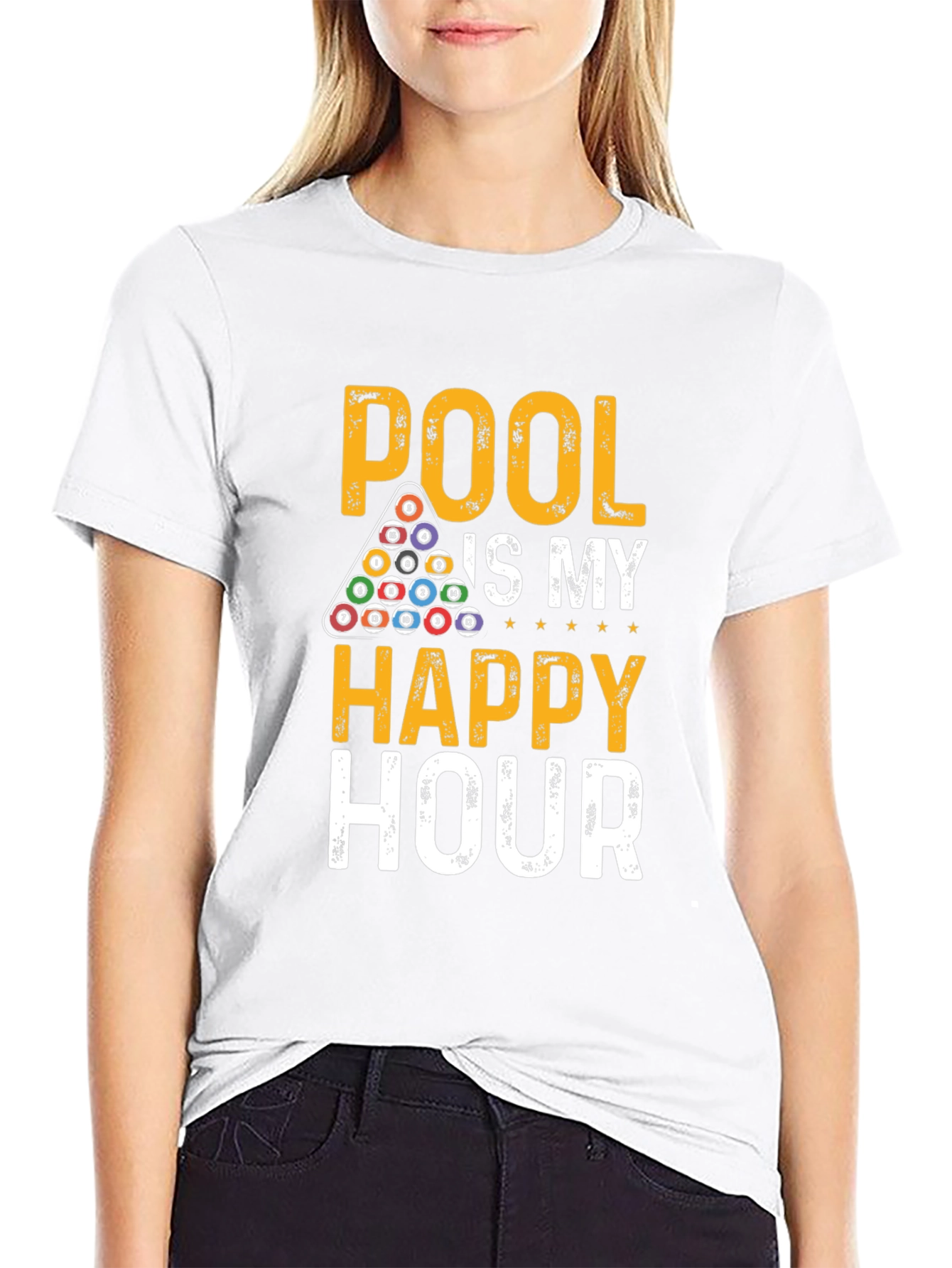 Black Pool Is My Happy Hour Graphic Tee view 9