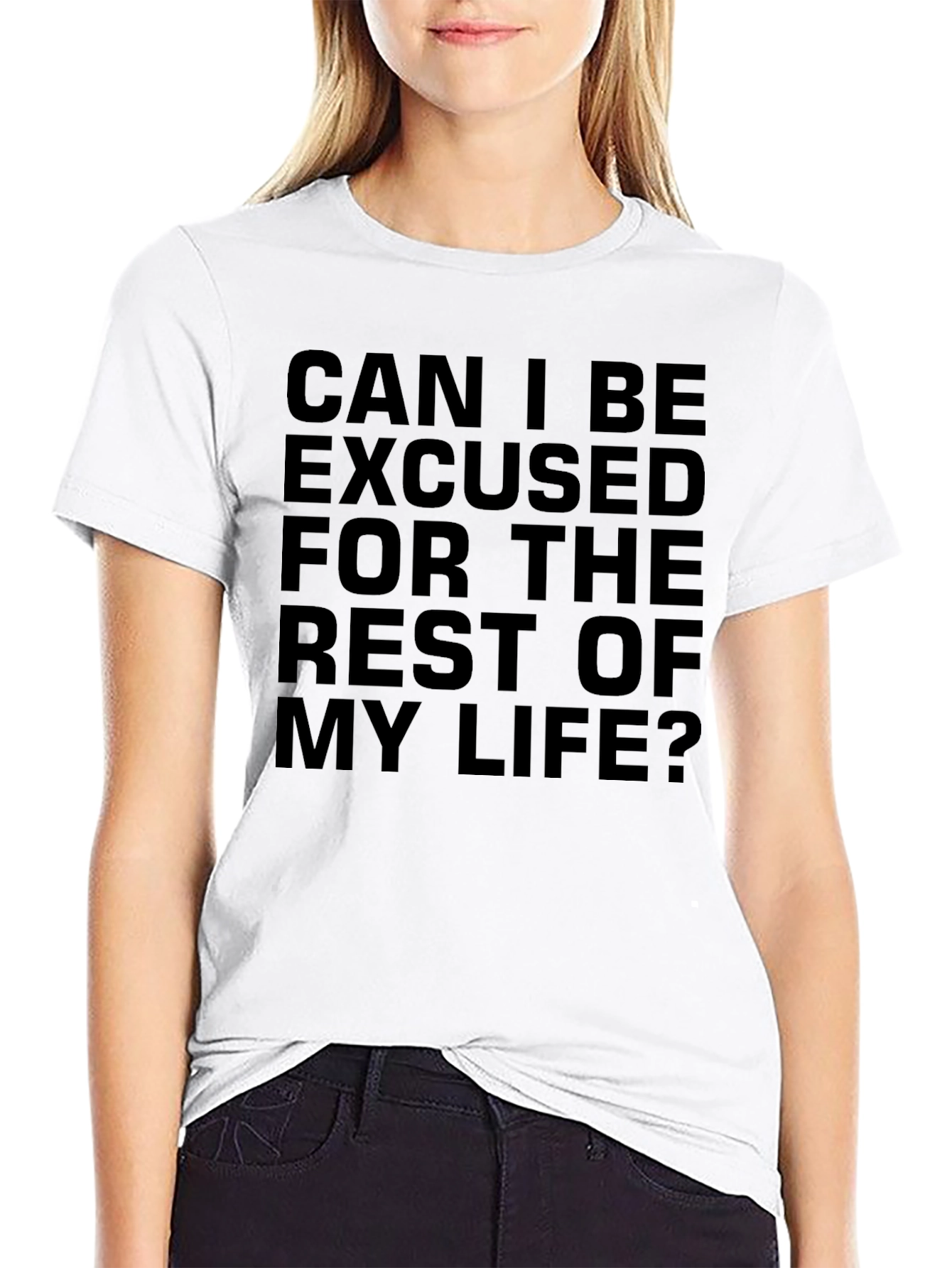 Black Can I Be Excused T-Shirt Funny Slogan Tee view 9