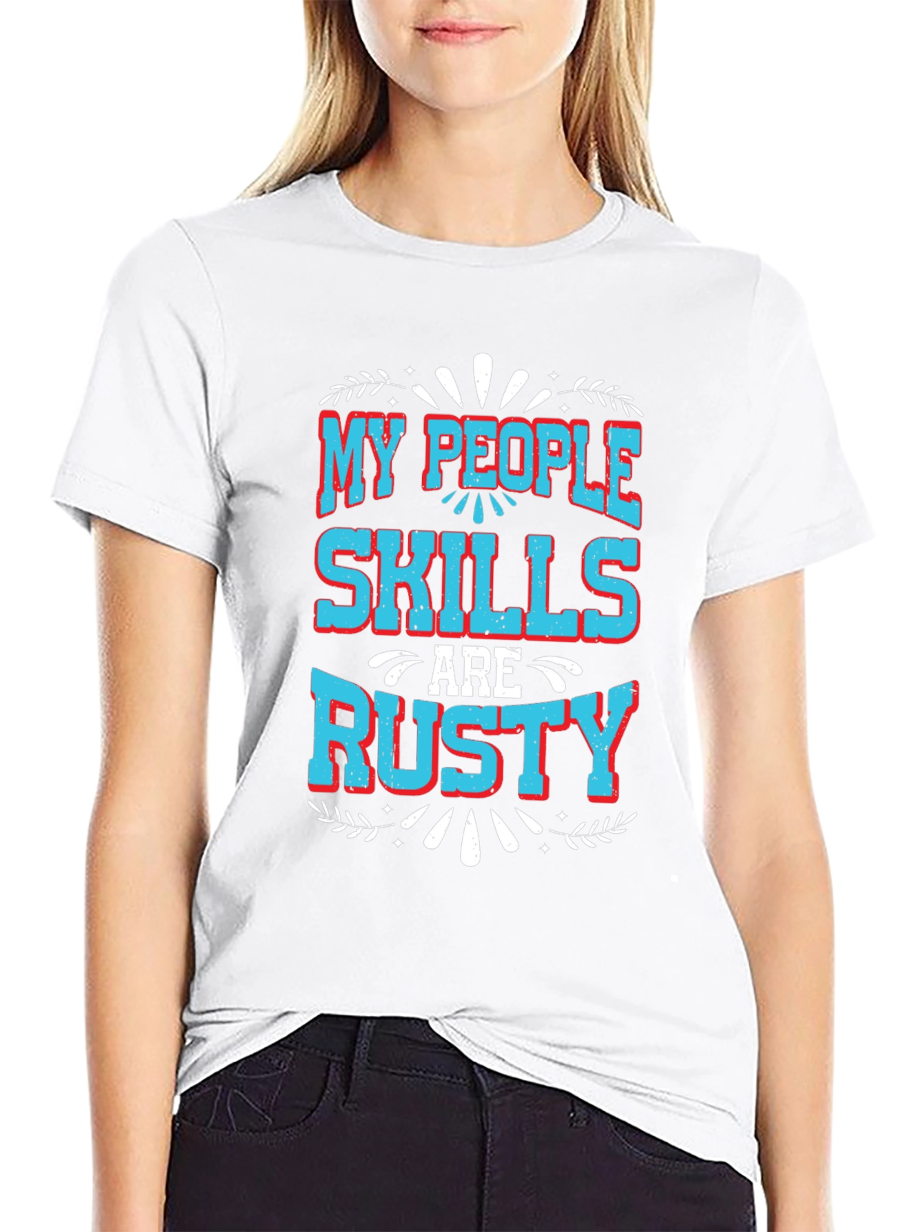 Black My People Skills Are Rusty Graphic T-Shirt view 9