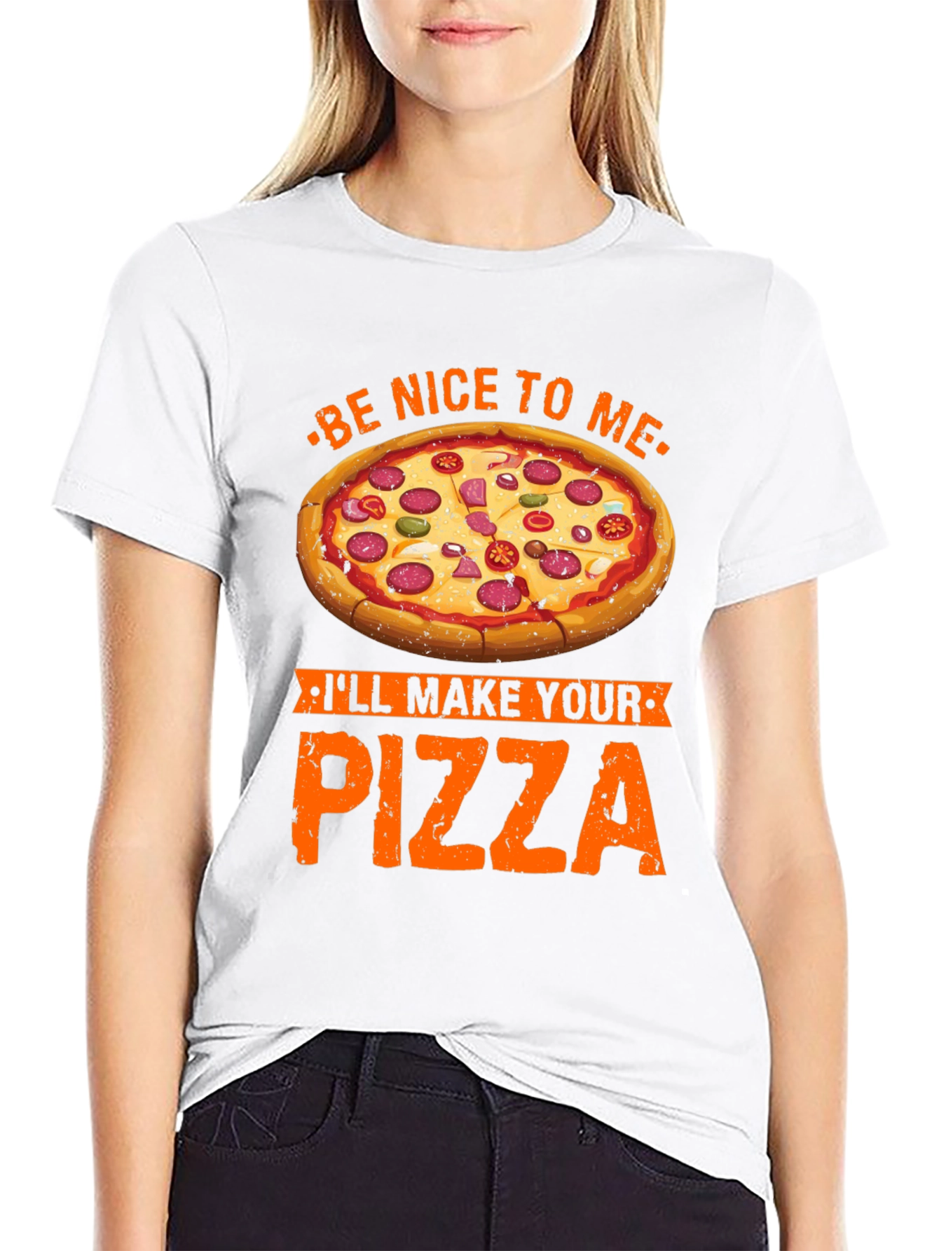 Black Funny Pizza Maker T-Shirt - Be Nice, I'll Make Your Pizza view 9