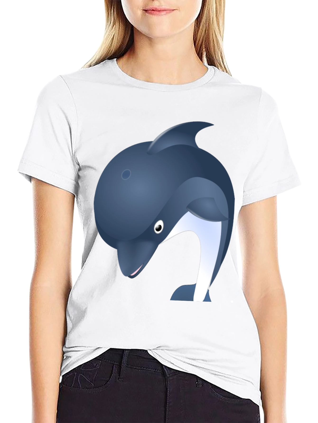 Black Dolphin Graphic Print Black Tee view 9